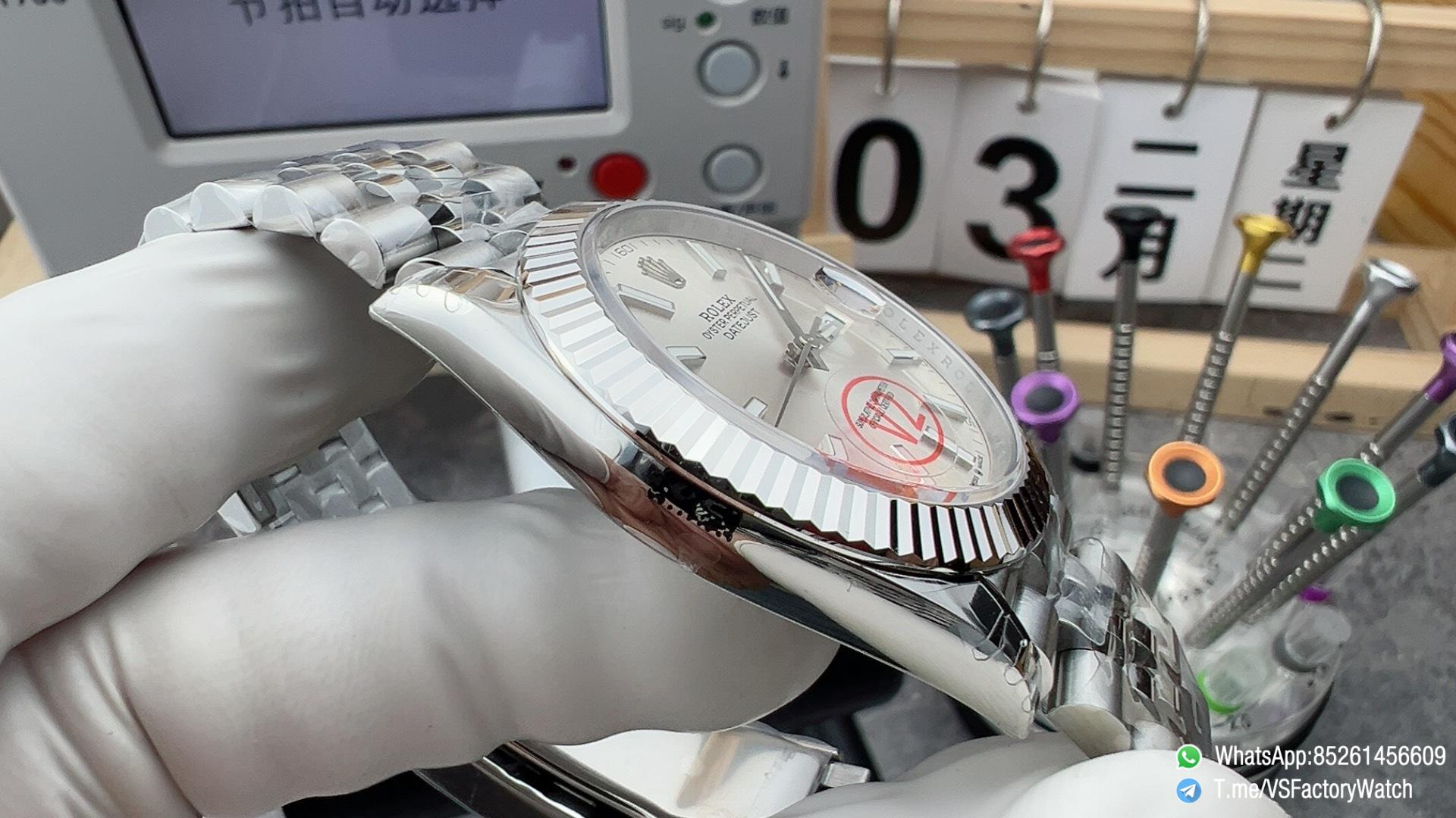 VSF DateJust 41 V2 133g Ref 126334 Silver Dail with Blue Luminous Stick Hour Markers 904L Jubilee Bracelet DanDong 3235 Movement 03 VSF DateJust 41 V2 133g Ref 126334 Silver Dail with Blue Luminous Stick Hour Markers 904L Jubilee Bracelet DanDong 3235 Movement 03