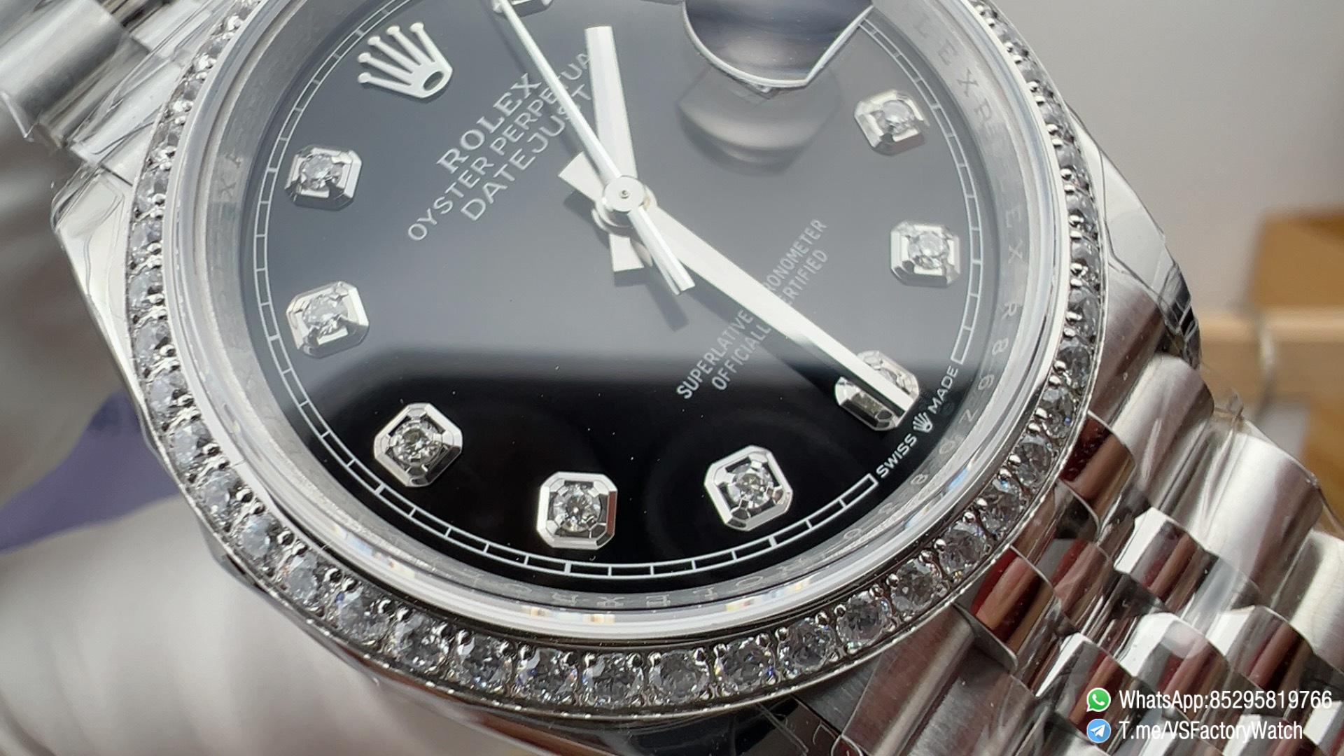 VSF Datejust 36 Ref. 126284RBR Diamonds Set Bezel Diamonds Set Black Dial 904L Case Jubilee Bracelet DD3235 Movement 72 Hours PR 03 VSF Datejust 36 Ref. 126284RBR Diamonds Set Bezel Diamonds Set Black Dial 904L Case Jubilee Bracelet DD3235 Movement 72 Hours PR 03