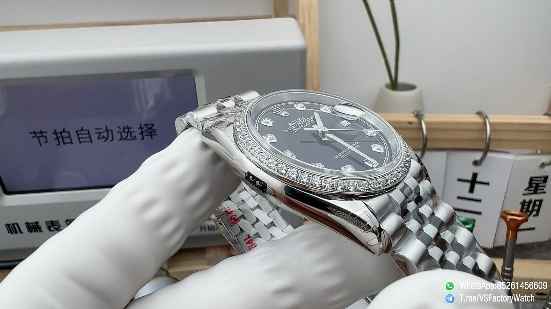 VSF Datejust 36 Ref. 126284RBR Diamonds Set Bezel Diamonds Set Black Dial 904L Case Jubilee Bracelet DD3235 Movement 72 Hours PR 04 VSF Datejust 36 Ref. 126284RBR Diamonds Set Bezel Diamonds Set Black Dial 904L Case Jubilee Bracelet DD3235 Movement 72 Hours PR 04