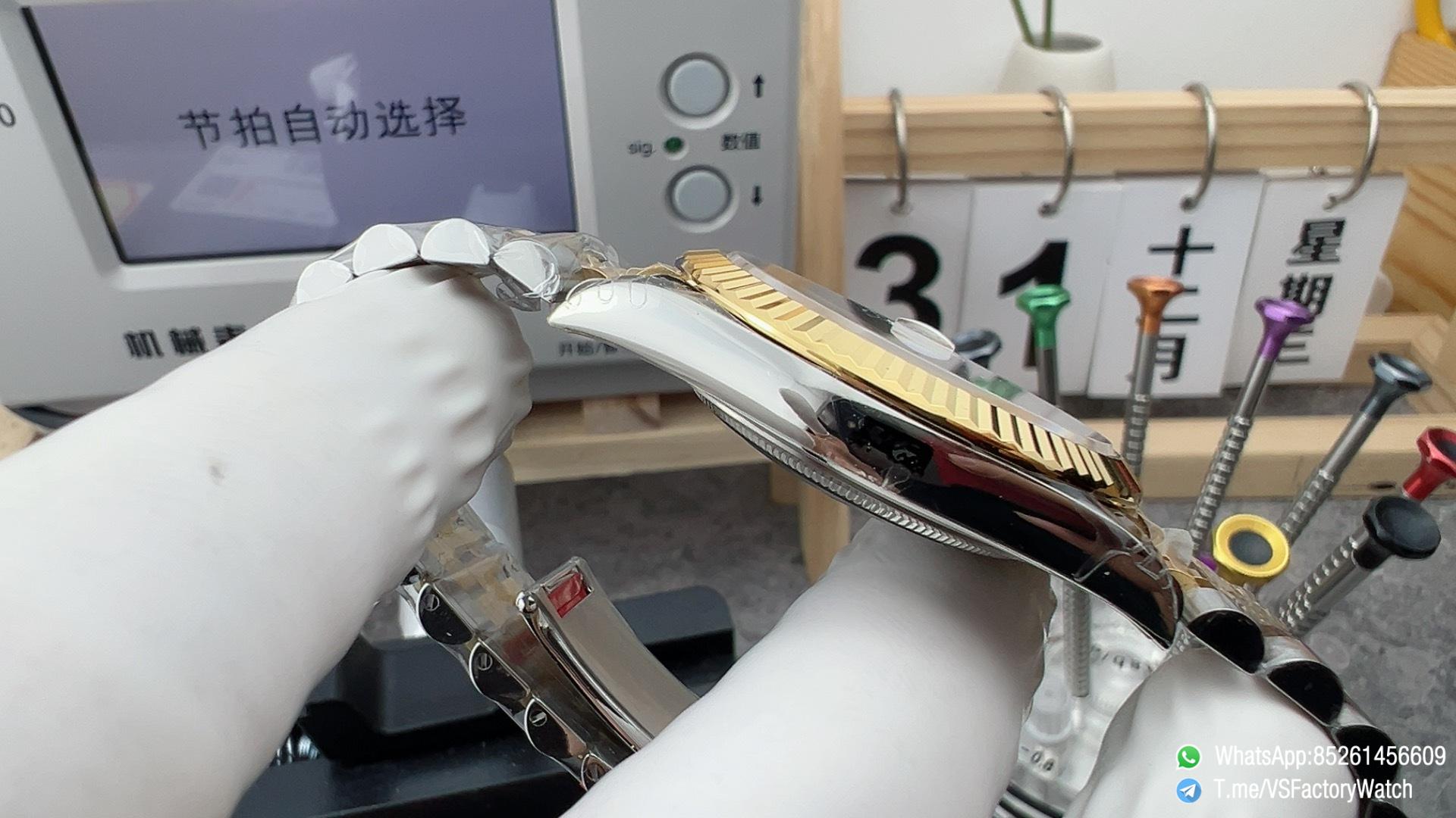 VSF Watch Datejust 41 Ref. 126333 Yellow Rolesor White Dial with Blue Luminous Hour Indexes Jubille Bracelet DanDong 3235 Movement 04 VSF Watch Datejust 41 Ref. 126333 Yellow Rolesor White Dial with Blue Luminous Hour Indexes Jubille Bracelet DanDong 3235 Movement 04