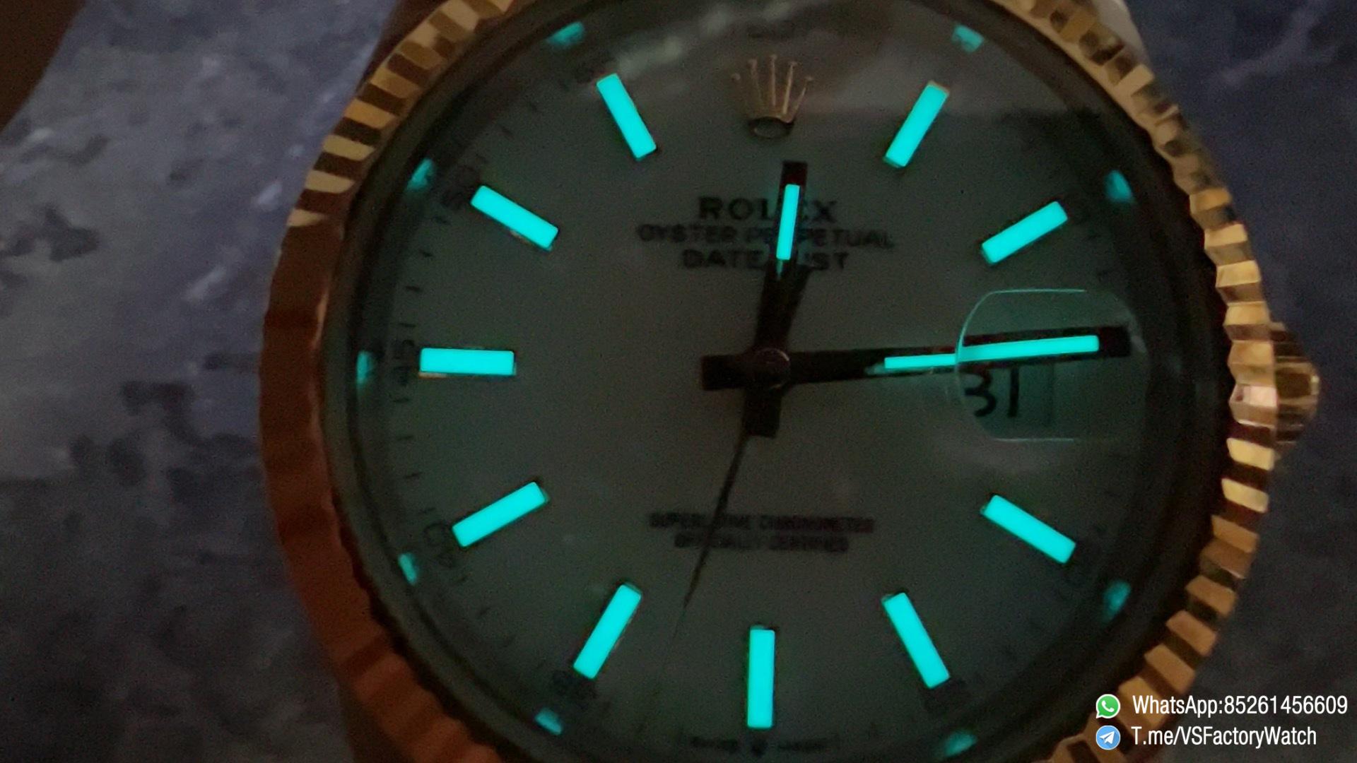 VSF Watch Datejust 41 Ref. 126333 Yellow Rolesor White Dial with Blue Luminous Hour Indexes Jubille Bracelet DanDong 3235 Movement 09 VSF Watch Datejust 41 Ref. 126333 Yellow Rolesor White Dial with Blue Luminous Hour Indexes Jubille Bracelet DanDong 3235 Movement 09