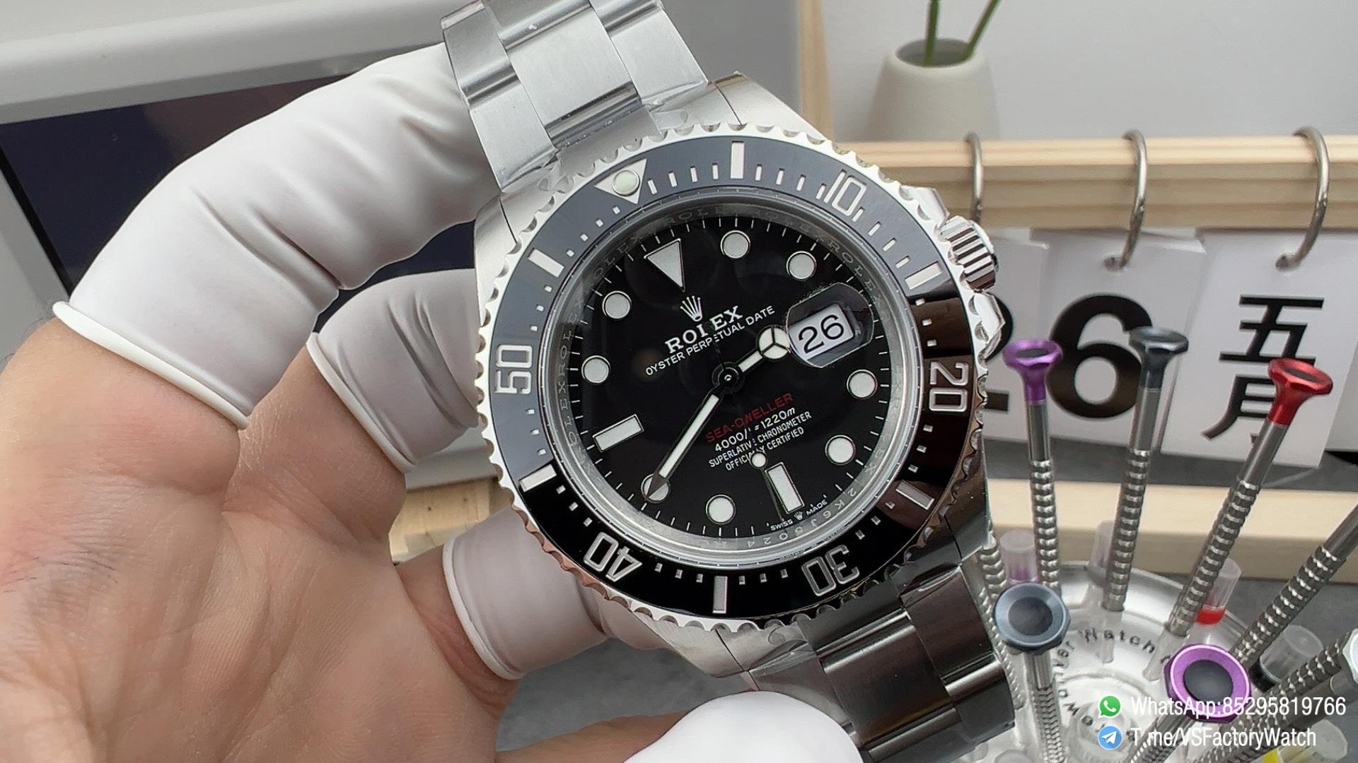 VS Factory Red Sea Dweller 43 Ref 126600 Black Dial Black Ceramic Bezel 904L Steel Metal Case and Bracelet DanDong 3235 Movement 01 VS Factory Red Sea Dweller 43 Ref 126600 Black Dial Black Ceramic Bezel 904L Steel Metal Case and Bracelet DanDong 3235 Movement 01