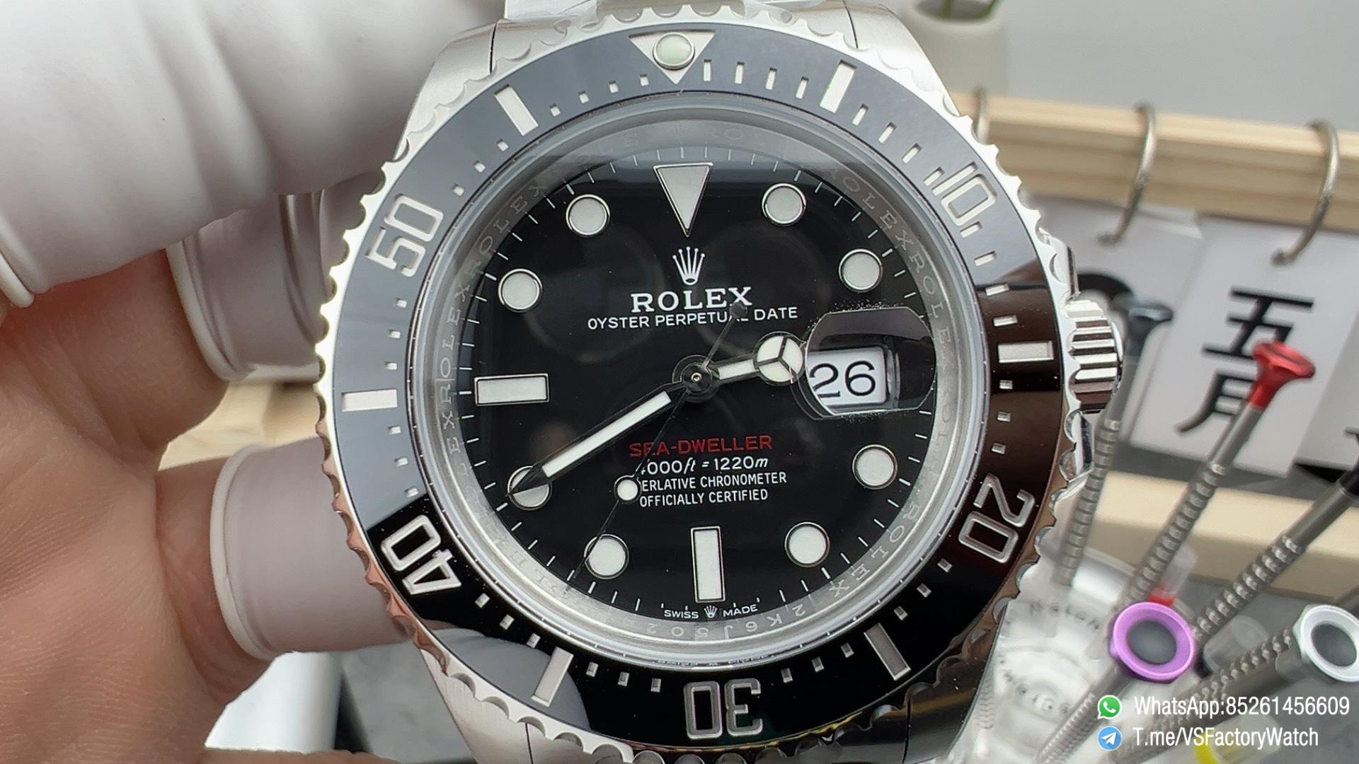 VS Factory Red Sea Dweller 43 Ref 126600 Black Dial Black Ceramic Bezel 904L Steel Metal Case and Bracelet DanDong 3235 Movement 02 VS Factory Red Sea Dweller 43 Ref 126600 Black Dial Black Ceramic Bezel 904L Steel Metal Case and Bracelet DanDong 3235 Movement 02