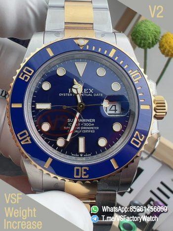 VS Factory Submariner 126613LB V2 Gain Weight 186G 41MM Blue Dial Blue Ceramic Bezel 904L Steel Two Tone VS3235 Movement 00