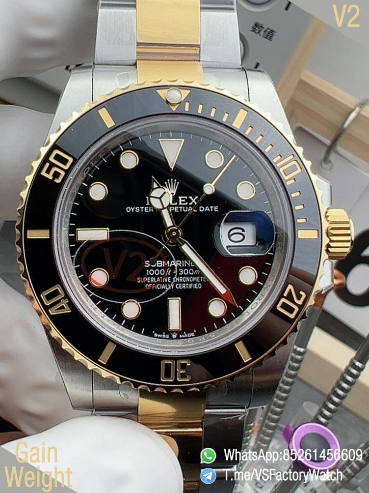 VS Factory Submariner 126613LN V2 Gain Weight 186G 41MM Black Dial Black Ceramic Bezel 904L Steel Two Tone VS3235 Movement 00 VS Factory Submariner 126613LN V2 Gain Weight 186G 41MM Black Dial Black Ceramic Bezel 904L Steel Two Tone VS3235 Movement 00