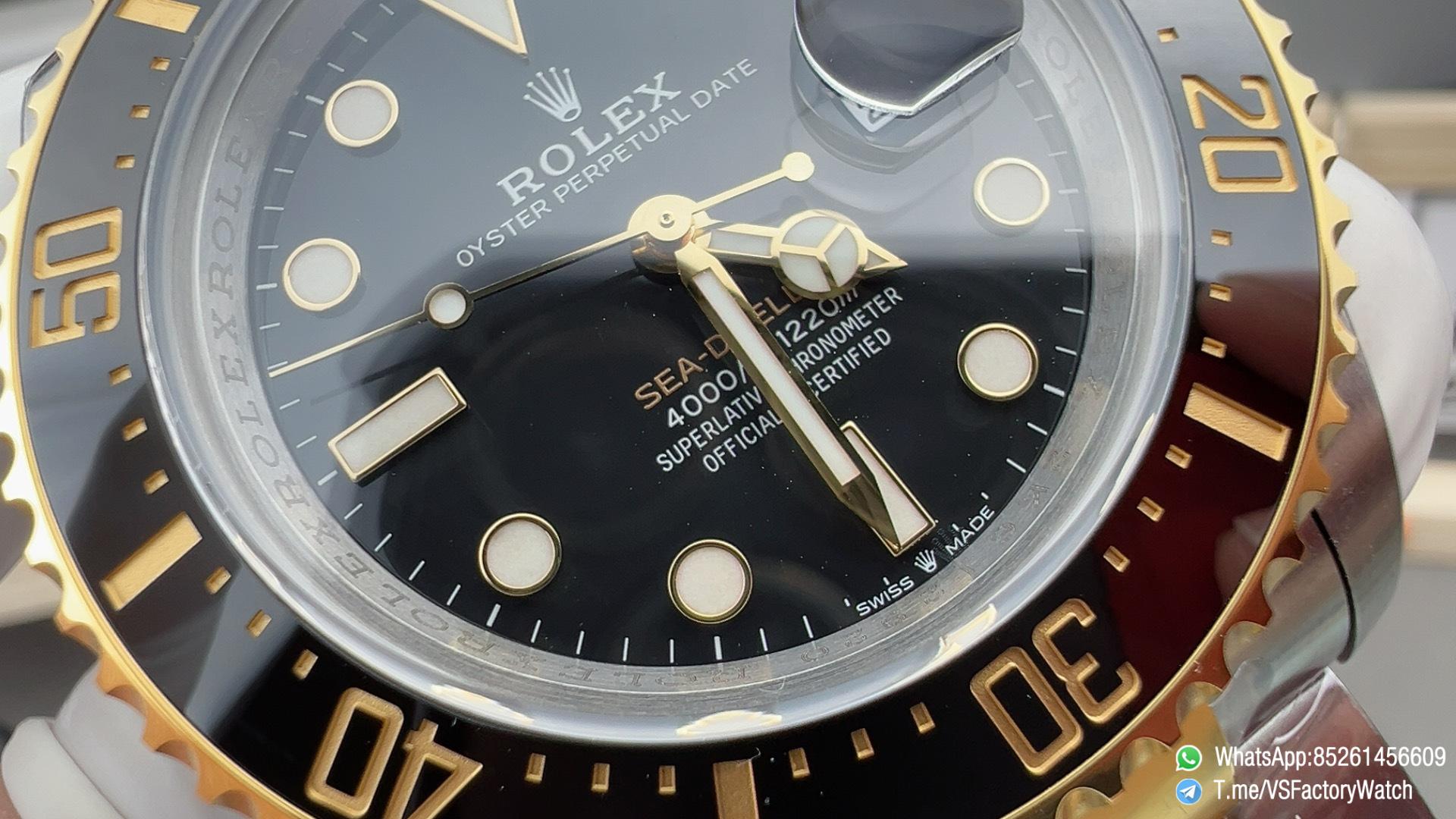 VS Factory Two Tone Sea Dweller 43 Ref 126603 Black Dial Black Ceramic Bezel 904L Steel Metal Case and Bracelet DanDong 3235 Movement 03 VS Factory Two Tone Sea Dweller 43 Ref 126603 Black Dial Black Ceramic Bezel 904L Steel Metal Case and Bracelet DanDong 3235 Movement 03