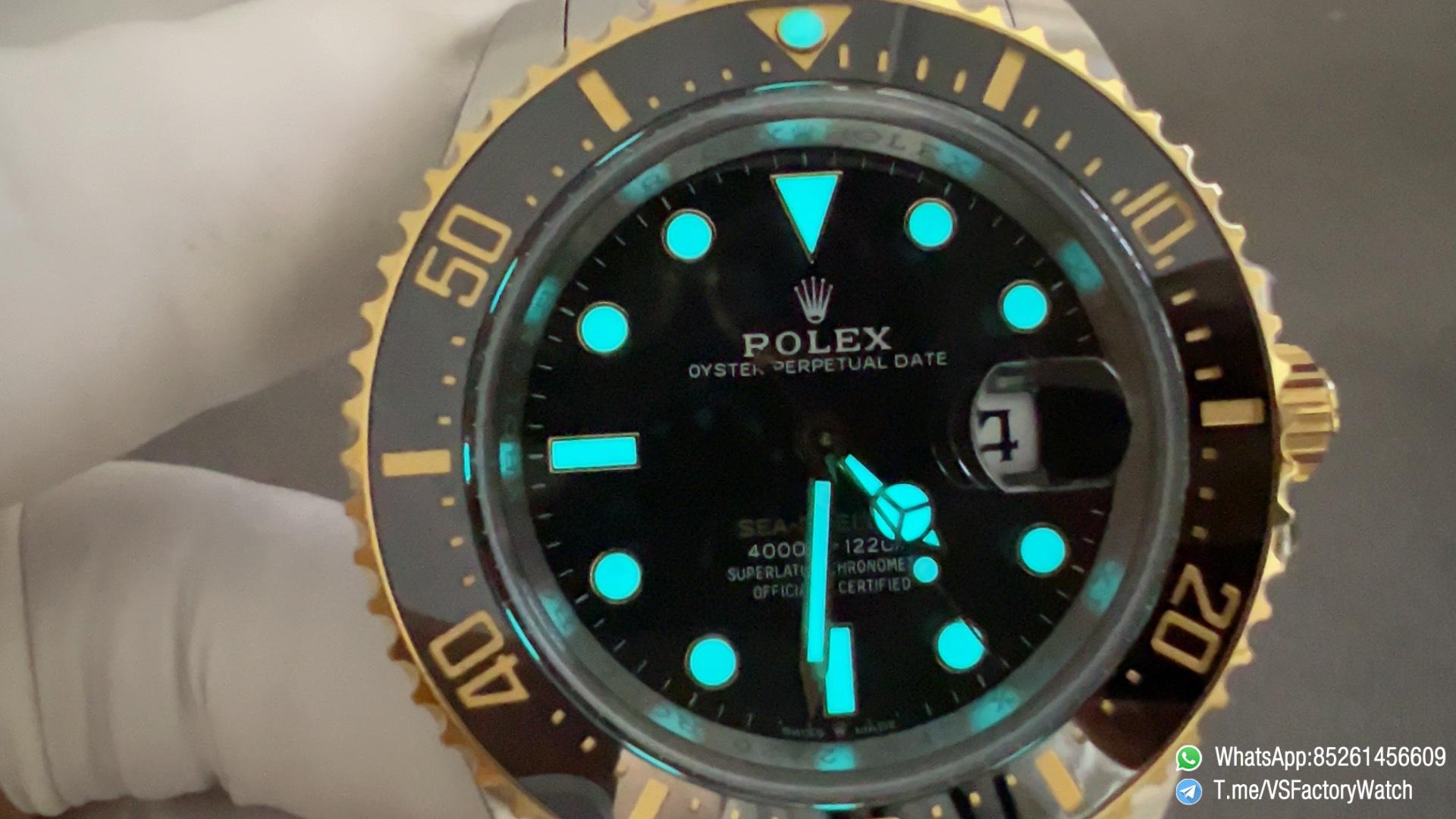 VS Factory Two Tone Sea Dweller 43 Ref 126603 Black Dial Black Ceramic Bezel 904L Steel Metal Case and Bracelet DanDong 3235 Movement 09 VS Factory Two Tone Sea Dweller 43 Ref 126603 Black Dial Black Ceramic Bezel 904L Steel Metal Case and Bracelet DanDong 3235 Movement 09