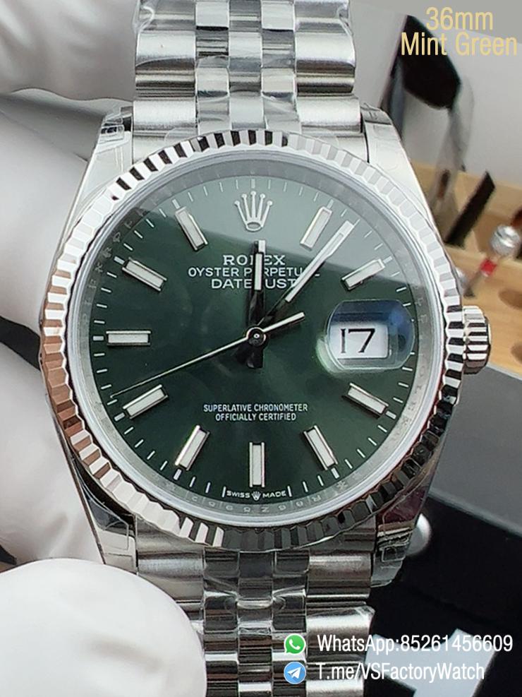 VS Factory Watch DateJust 36 Ref 126234 0051 904L Steel Metal Mint Green Dial Fluted Bezel Jubilee Bracelet DD3235 Movement 00 VS Factory Watch DateJust 36 Ref 126234 0051 904L Steel Metal Mint Green Dial Fluted Bezel Jubilee Bracelet DD3235 Movement 00