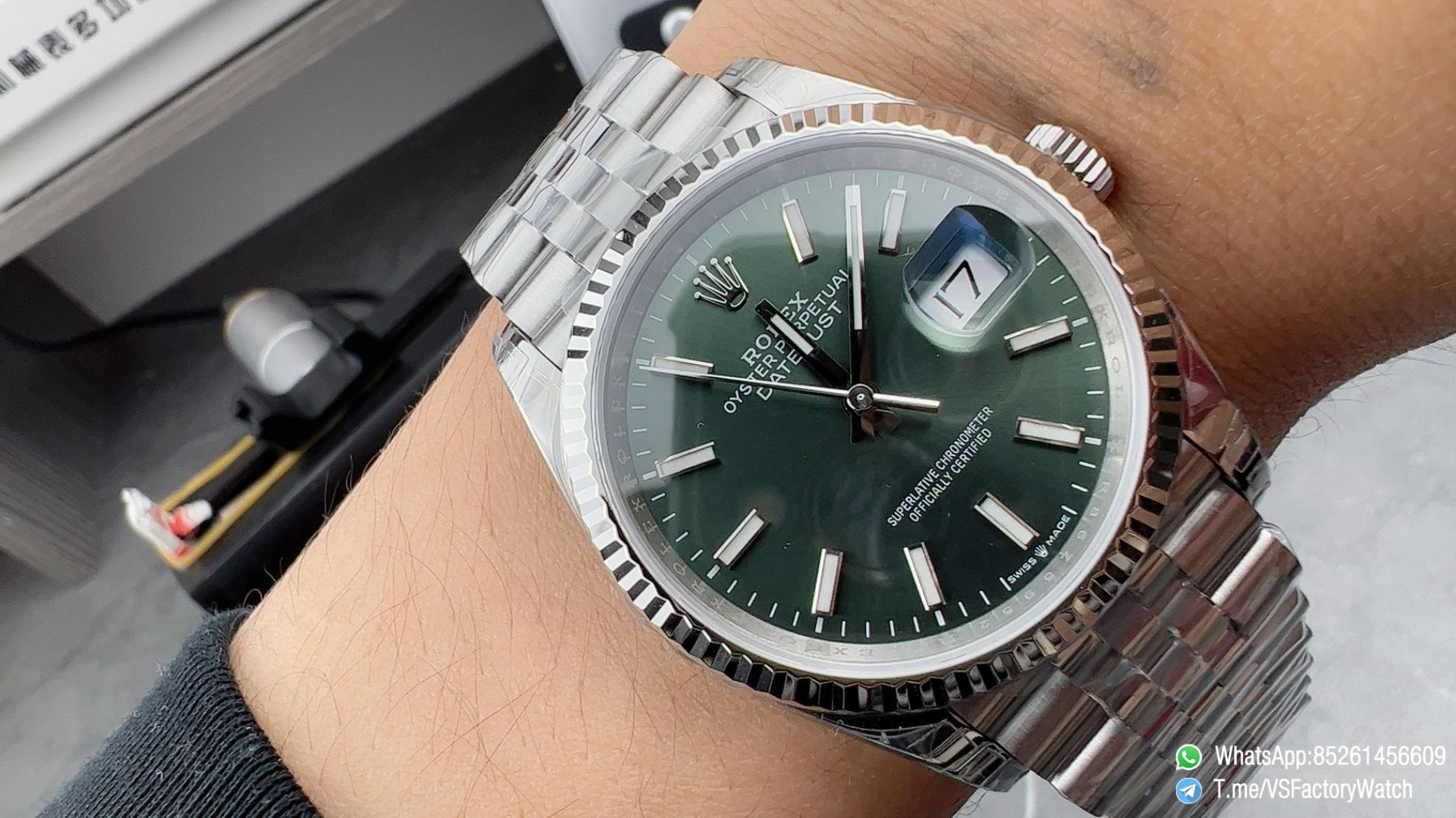 VS Factory Watch DateJust 36 Ref 126234 0051 904L Steel Metal Mint Green Dial Fluted Bezel Jubilee Bracelet DD3235 Movement 09 VS Factory Watch DateJust 36 Ref 126234 0051 904L Steel Metal Mint Green Dial Fluted Bezel Jubilee Bracelet DD3235 Movement 09