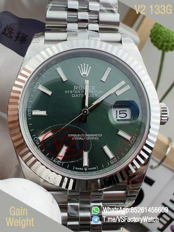 VS Factory Watch DateJust 41 V2 133g Ref 126334 Mint Green Dail 904L Metal Case and Jubilee Bracelet DanDong 3235 Movement 00