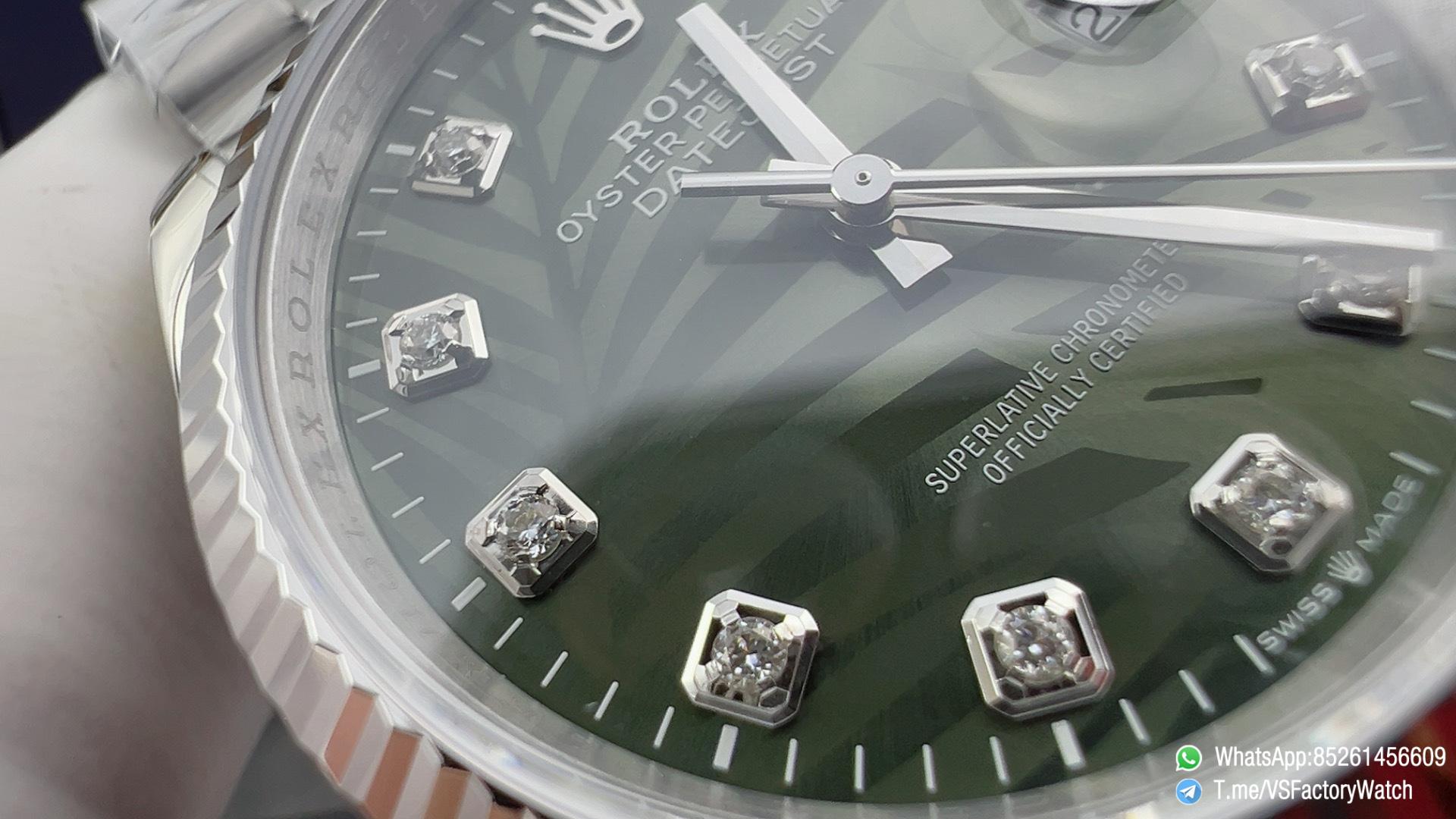 VS Factory Watch Datejust 36 126234 Palm Motif Green Dial Diamonds Hour Markers Jubilee DanDong 3235 Movement 03 VS Factory Watch Datejust 36 126234 Palm Motif Green Dial Diamonds Hour Markers Jubilee DanDong 3235 Movement 03