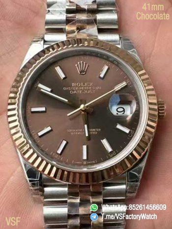 VS Factory Watch Datejust 41 Ref 126331 Oystersteel and Everose Gold Features A Chocolate Dial and Jubilee Bracelet DD3235 Movement 00