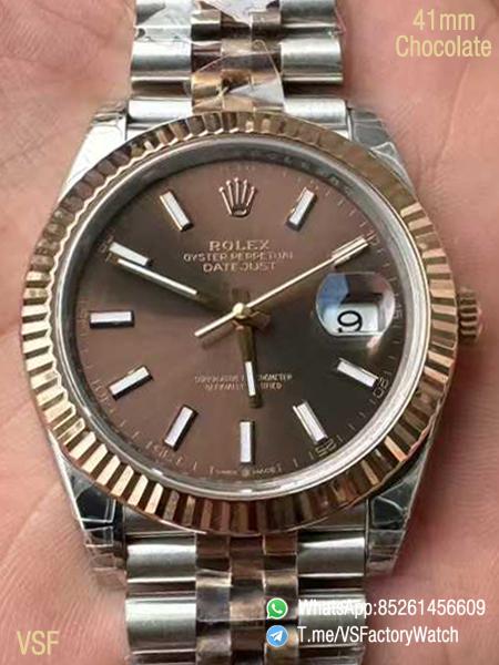 VS Factory Watch Datejust 41 Ref 126331 Oystersteel and Everose Gold Features A Chocolate Dial and Jubilee Bracelet DD3235 Movement 00 VS Factory Watch Datejust 41 Ref 126331 Oystersteel and Everose Gold Features A Chocolate Dial and Jubilee Bracelet DD3235 Movement 00