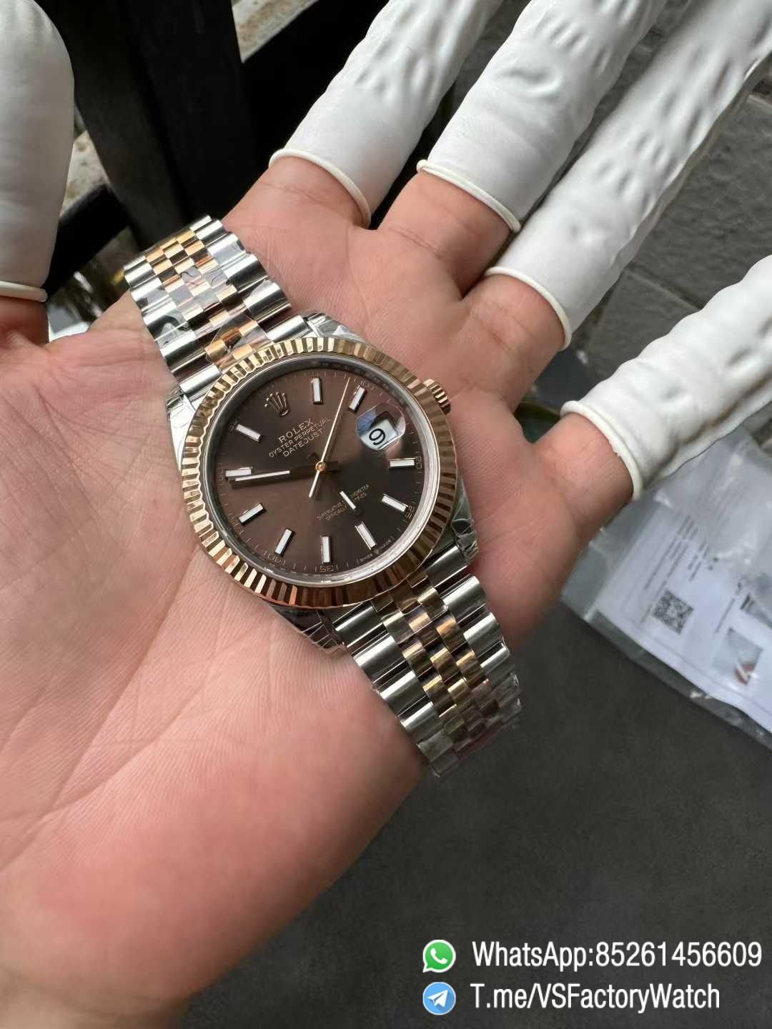 VS Factory Watch Datejust 41 Ref 126331 Oystersteel and Everose Gold Features A Chocolate Dial and Jubilee Bracelet DD3235 Movement 02 VS Factory Watch Datejust 41 Ref 126331 Oystersteel and Everose Gold Features A Chocolate Dial and Jubilee Bracelet DD3235 Movement 02