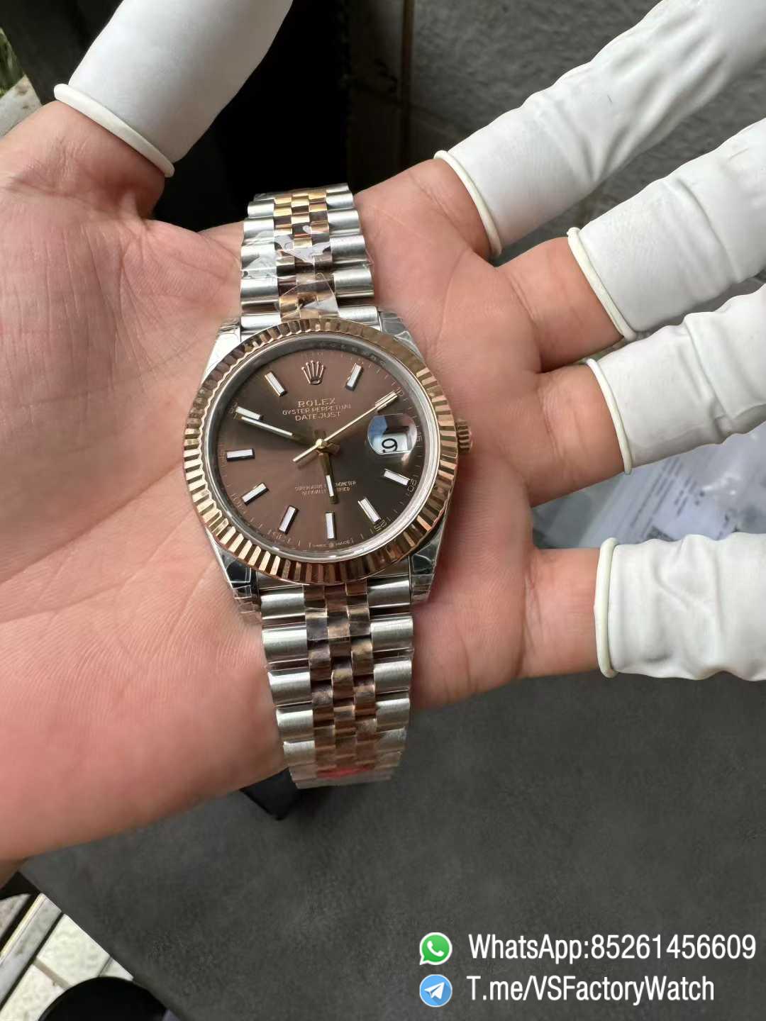 VS Factory Watch Datejust 41 Ref 126331 Oystersteel and Everose Gold Features A Chocolate Dial and Jubilee Bracelet DD3235 Movement 03 VS Factory Watch Datejust 41 Ref 126331 Oystersteel and Everose Gold Features A Chocolate Dial and Jubilee Bracelet DD3235 Movement 03