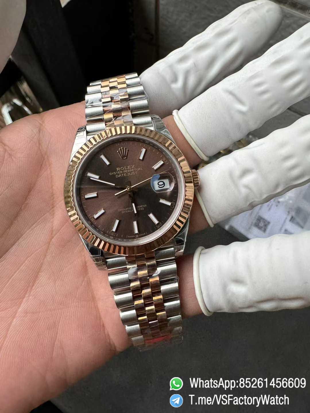 VS Factory Watch Datejust 41 Ref 126331 Oystersteel and Everose Gold Features A Chocolate Dial and Jubilee Bracelet DD3235 Movement 04 VS Factory Watch Datejust 41 Ref 126331 Oystersteel and Everose Gold Features A Chocolate Dial and Jubilee Bracelet DD3235 Movement 04
