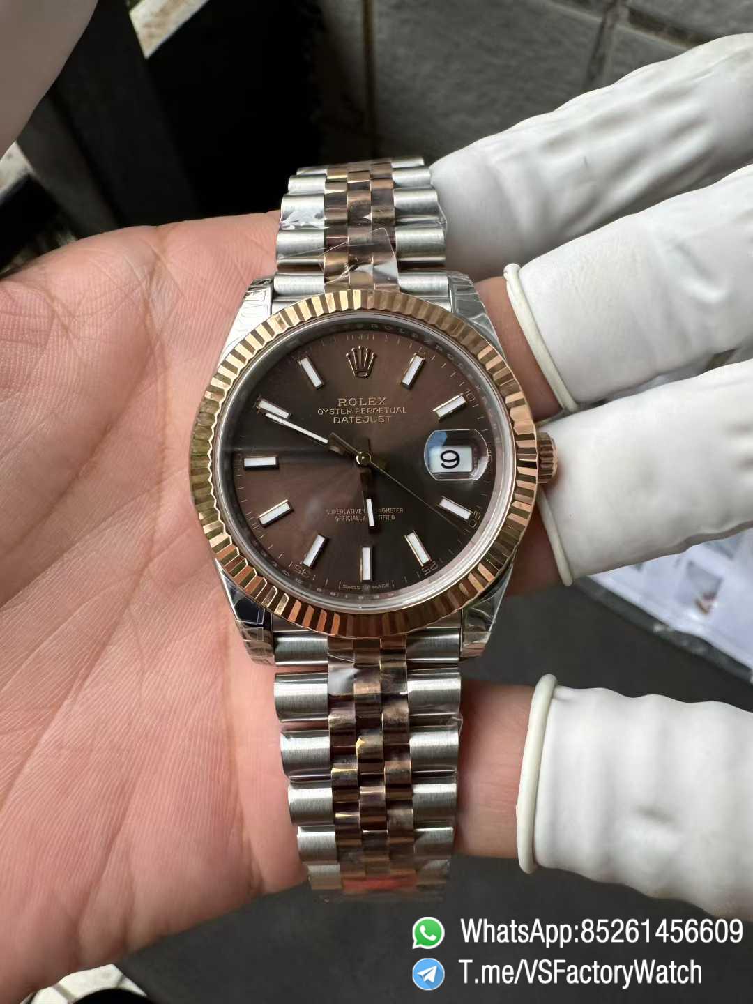 VS Factory Watch Datejust 41 Ref 126331 Oystersteel and Everose Gold Features A Chocolate Dial and Jubilee Bracelet DD3235 Movement 05 VS Factory Watch Datejust 41 Ref 126331 Oystersteel and Everose Gold Features A Chocolate Dial and Jubilee Bracelet DD3235 Movement 05