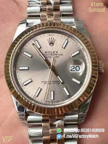VS Factory Watch Datejust 41 Ref 126331 Oystersteel and Everose Gold Features Sundust Dial and Jubilee Bracelet DD3235 Movement 00