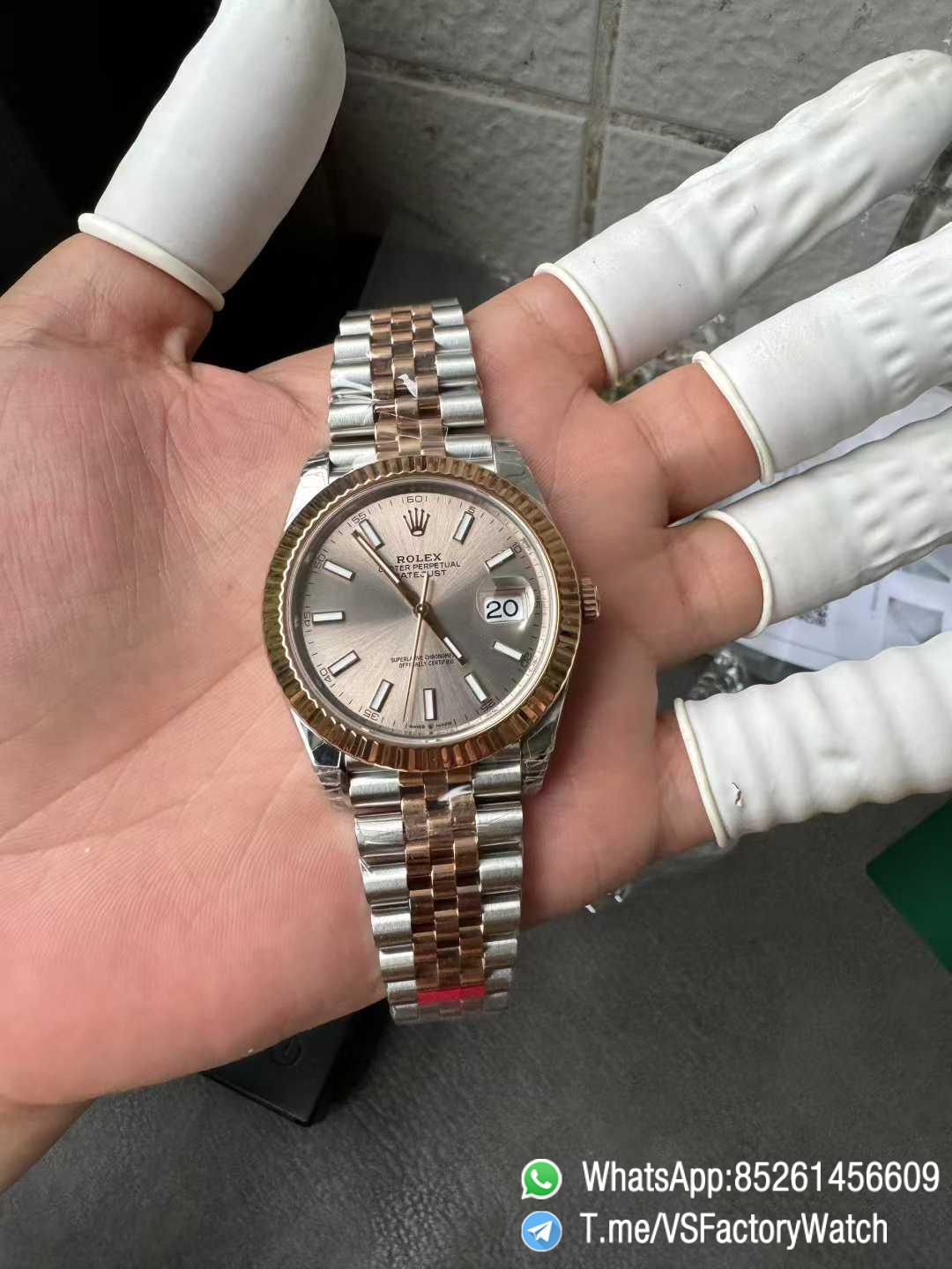 VS Factory Watch Datejust 41 Ref 126331 Oystersteel and Everose Gold Features Sundust Dial and Jubilee Bracelet DD3235 Movement 01 VS Factory Watch Datejust 41 Ref 126331 Oystersteel and Everose Gold Features Sundust Dial and Jubilee Bracelet DD3235 Movement 01