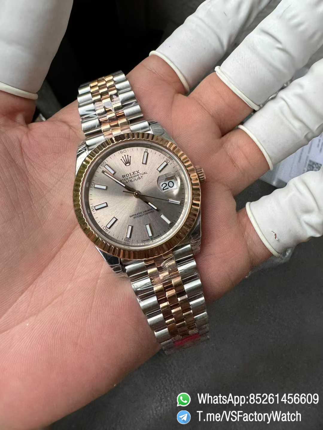 VS Factory Watch Datejust 41 Ref 126331 Oystersteel and Everose Gold Features Sundust Dial and Jubilee Bracelet DD3235 Movement 02 VS Factory Watch Datejust 41 Ref 126331 Oystersteel and Everose Gold Features Sundust Dial and Jubilee Bracelet DD3235 Movement 02