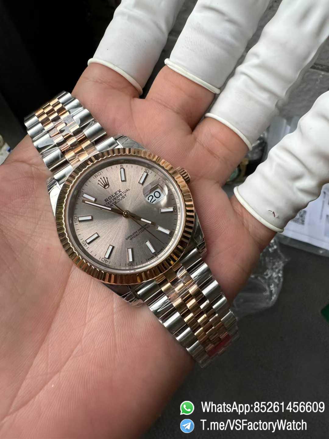 VS Factory Watch Datejust 41 Ref 126331 Oystersteel and Everose Gold Features Sundust Dial and Jubilee Bracelet DD3235 Movement 03 VS Factory Watch Datejust 41 Ref 126331 Oystersteel and Everose Gold Features Sundust Dial and Jubilee Bracelet DD3235 Movement 03