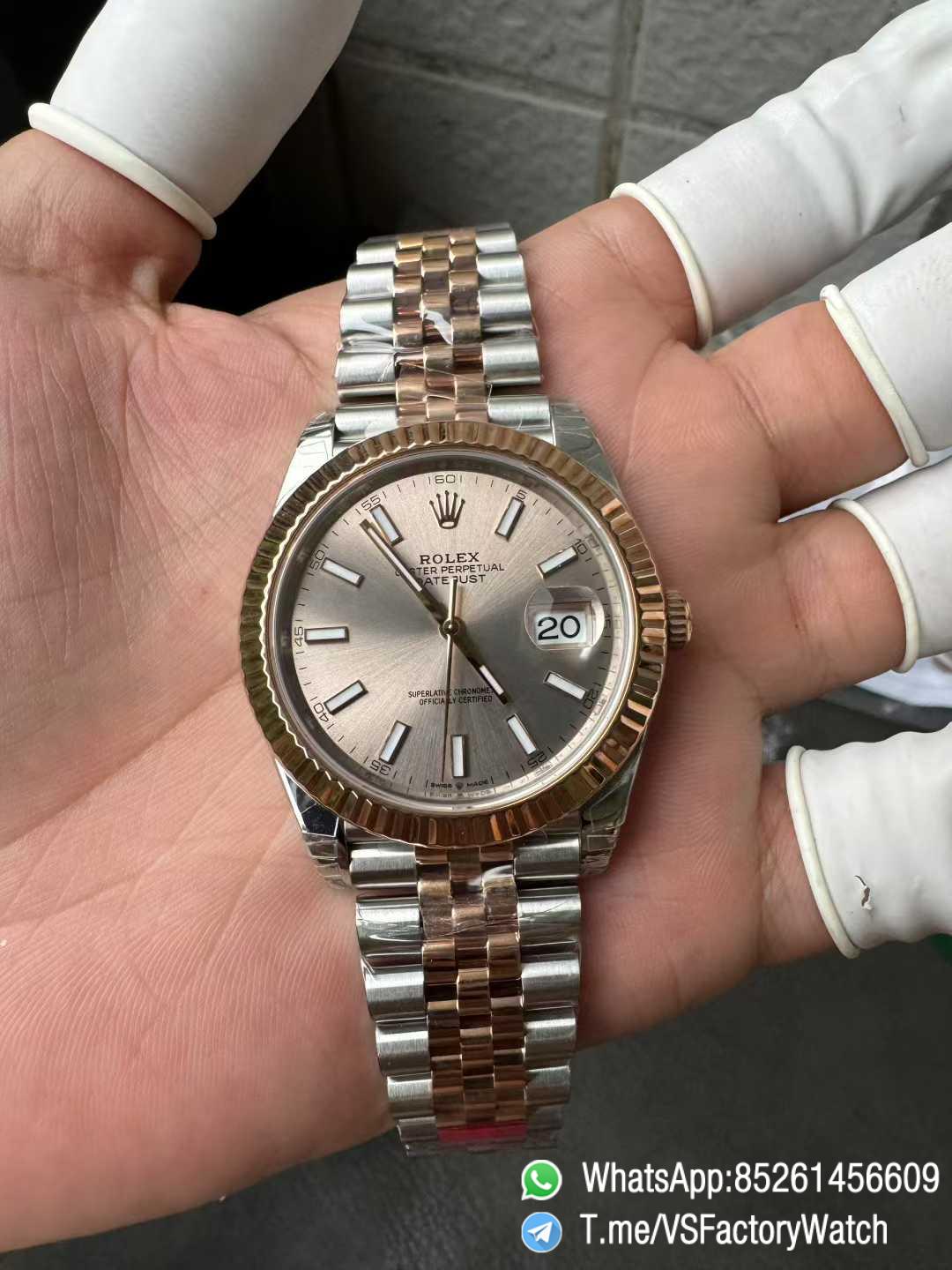 VS Factory Watch Datejust 41 Ref 126331 Oystersteel and Everose Gold Features Sundust Dial and Jubilee Bracelet DD3235 Movement 04 VS Factory Watch Datejust 41 Ref 126331 Oystersteel and Everose Gold Features Sundust Dial and Jubilee Bracelet DD3235 Movement 04