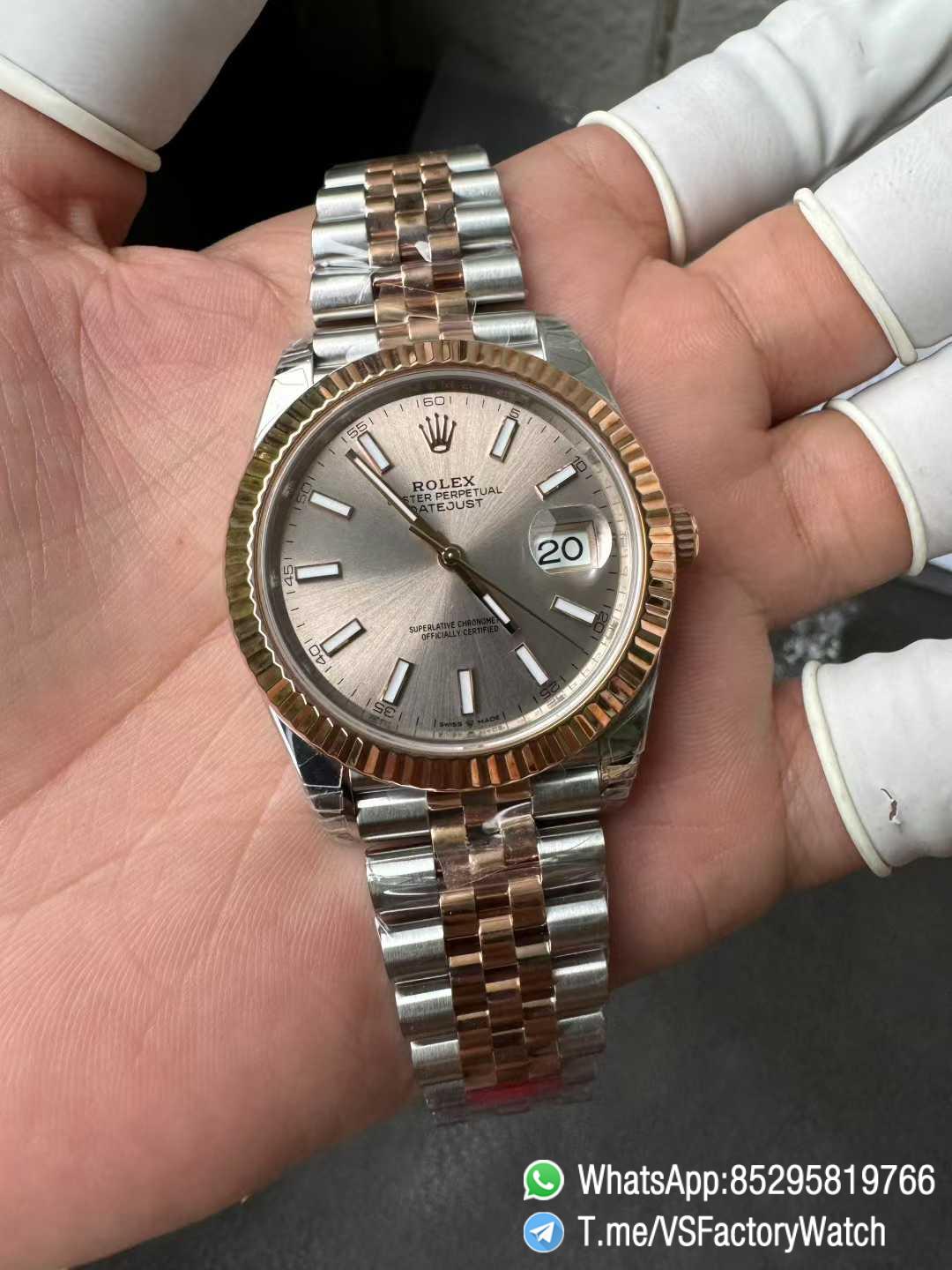 VS Factory Watch Datejust 41 Ref 126331 Oystersteel and Everose Gold Features Sundust Dial and Jubilee Bracelet DD3235 Movement 05 VS Factory Watch Datejust 41 Ref 126331 Oystersteel and Everose Gold Features Sundust Dial and Jubilee Bracelet DD3235 Movement 05
