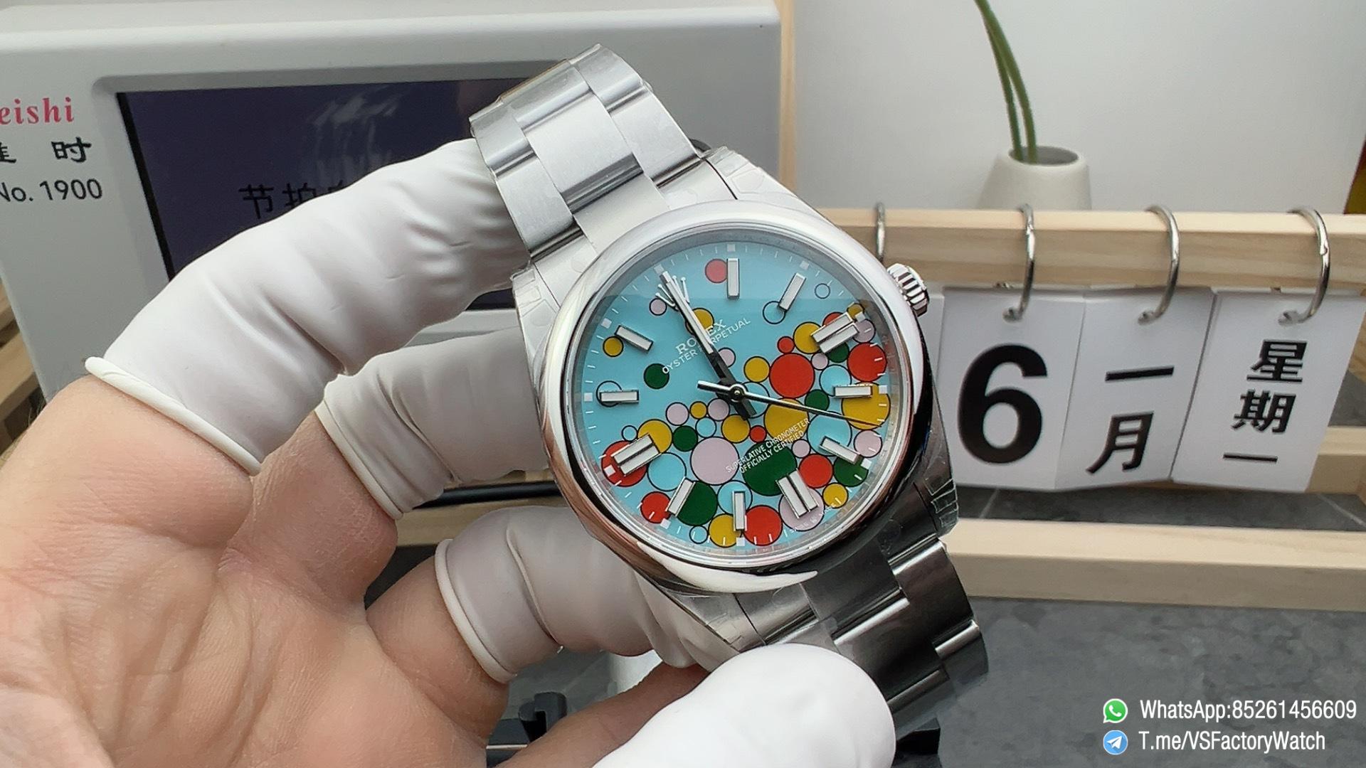 VS Factory Watch Oyster Perpetual 41 124300 904L Steel Metal Celebration Dial Oyster Bracelet DanDong 3230 Movement 01 VS Factory Watch Oyster Perpetual 41 124300 904L Steel Metal Celebration Dial Oyster Bracelet DanDong 3230 Movement 01