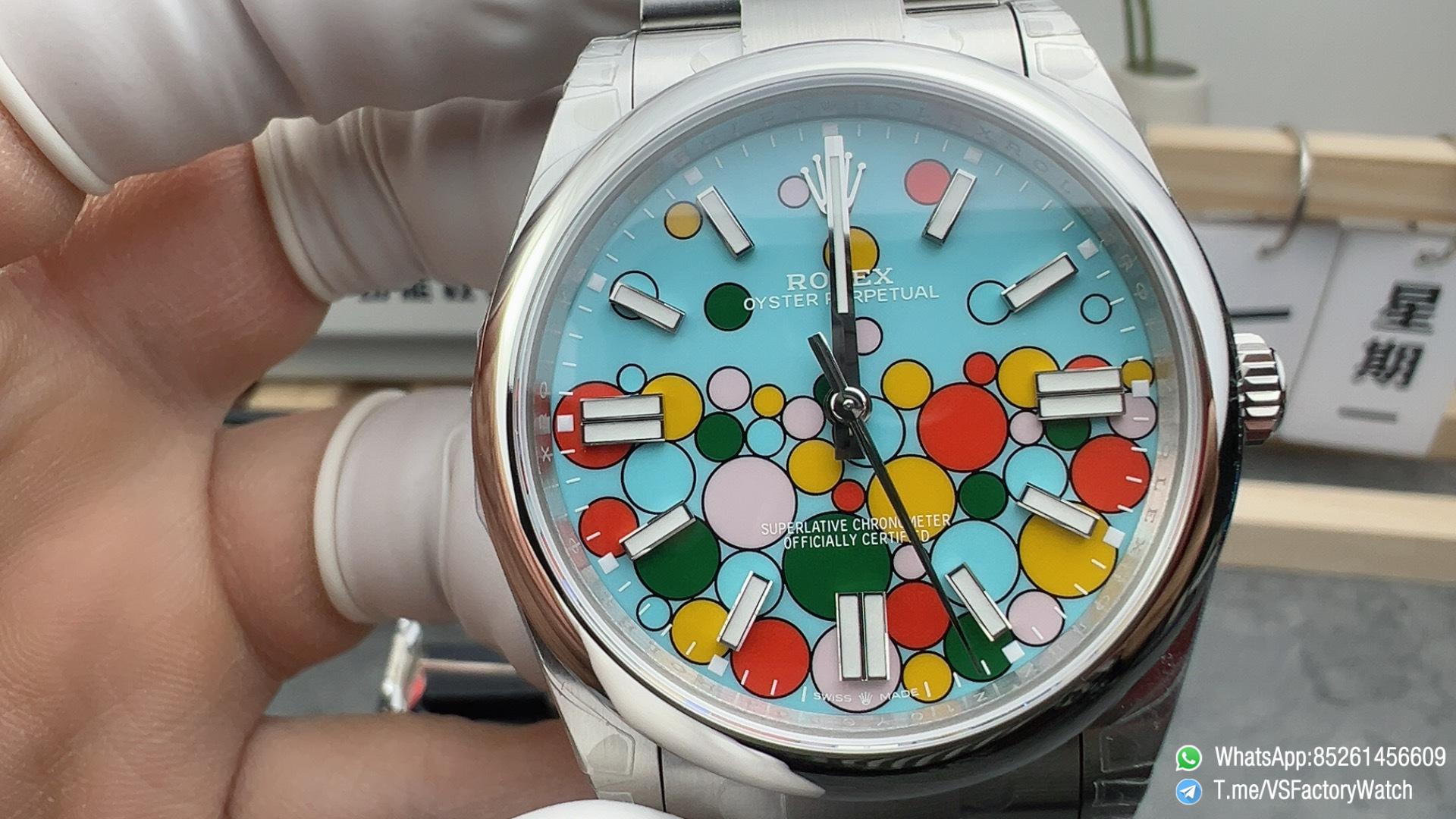 VS Factory Watch Oyster Perpetual 41 124300 904L Steel Metal Celebration Dial Oyster Bracelet DanDong 3230 Movement 02 VS Factory Watch Oyster Perpetual 41 124300 904L Steel Metal Celebration Dial Oyster Bracelet DanDong 3230 Movement 02