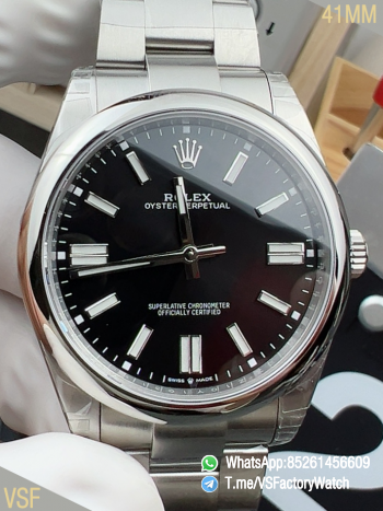 VS Factory Watch Oyster Perpetual 41 Ref 134300 904L Steel Metal Black Dial Oyster Bracelet DanDong 3230 Movement 00