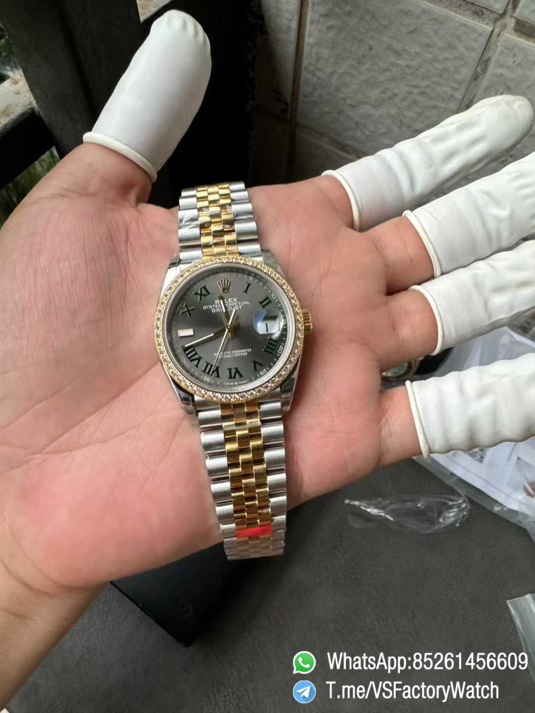 VSF DateJust 36 Wimbledon 126283RBR Slate Dial Roma Indexes 904L Steel Case Yellow Gold Two Tone Jubilee Bracelet DD3235 Movement 01 VSF DateJust 36 Wimbledon 126283RBR Slate Dial Roma Indexes 904L Steel Case Yellow Gold Two Tone Jubilee Bracelet DD3235 Movement 01