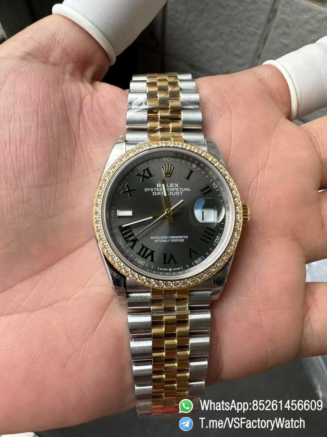 VSF DateJust 36 Wimbledon 126283RBR Slate Dial Roma Indexes 904L Steel Case Yellow Gold Two Tone Jubilee Bracelet DD3235 Movement 03 VSF DateJust 36 Wimbledon 126283RBR Slate Dial Roma Indexes 904L Steel Case Yellow Gold Two Tone Jubilee Bracelet DD3235 Movement 03