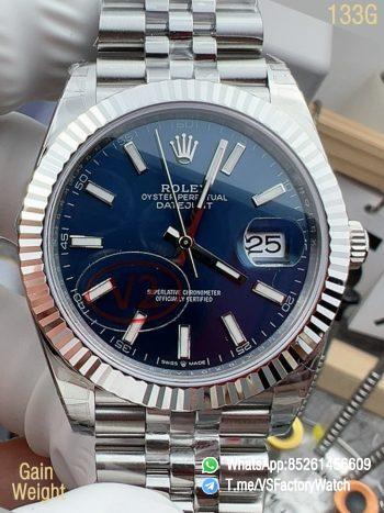 VSF DateJust 41 Ref 126334 V2 133g 904L Stainless Steel Metal Bright Blue Dial Stick Hour Markers Jubilee Bracelet DanDong 3235 Movement 00