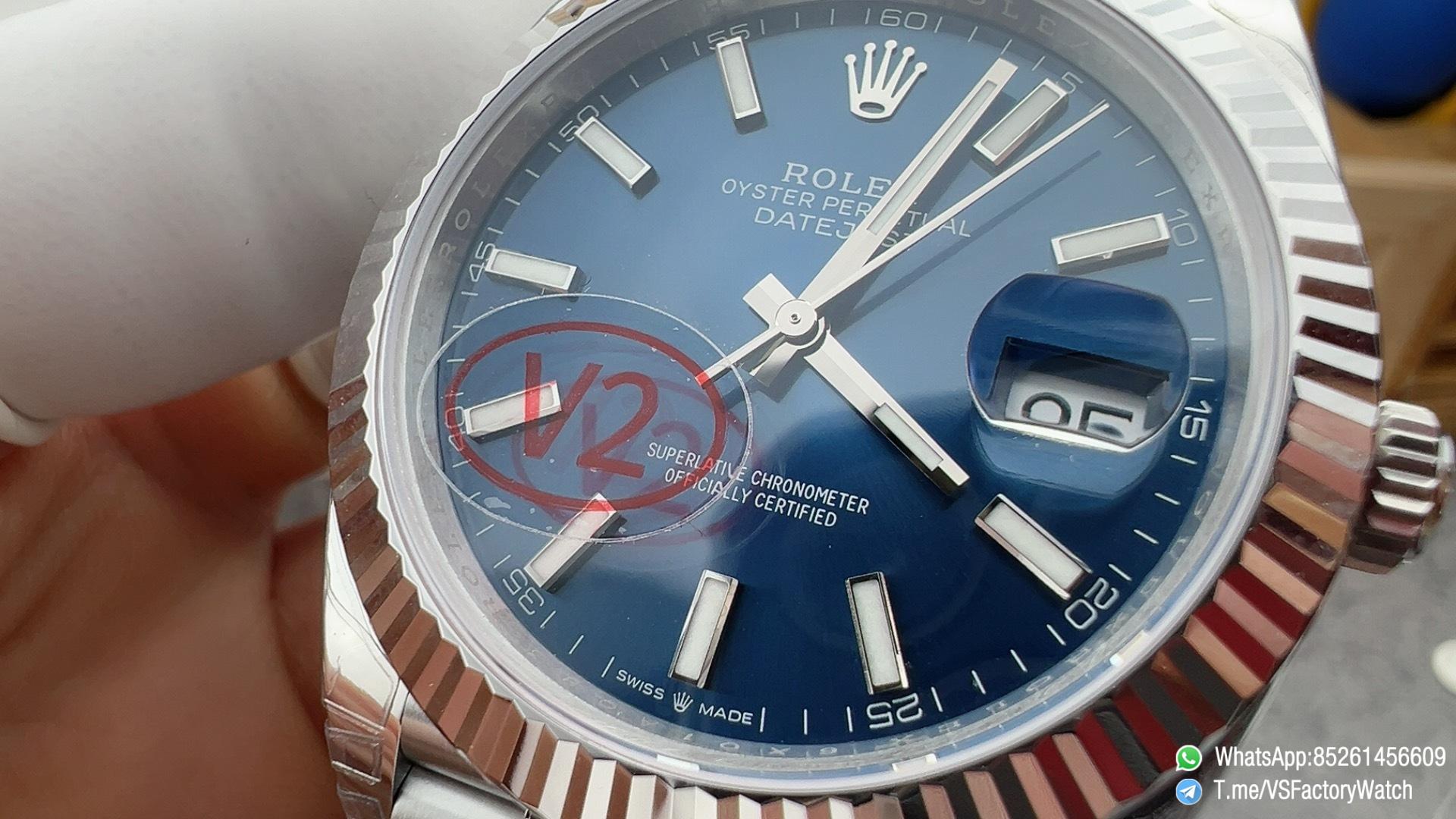 VSF DateJust 41 Ref 126334 V2 133g 904L Stainless Steel Metal Bright Blue Dial Stick Hour Markers Jubilee Bracelet DanDong 3235 Movement 03 VSF DateJust 41 Ref 126334 V2 133g 904L Stainless Steel Metal Bright Blue Dial Stick Hour Markers Jubilee Bracelet DanDong 3235 Movement 03