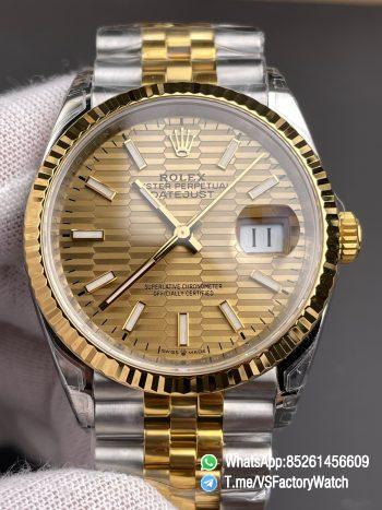 VSF Datejust 36 REF 126233 Yellow Gold Fluted Motif Dial Two Tone 18K Gold Plated Jubilee Bracelet DanDong 3235 Movement 72 Hours PR 00