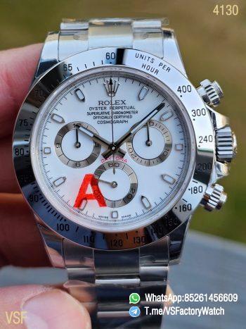 VSF Daytona 116520 White Dial with Luminous Hands and Stick Indexes 904L Steel Case and Bezel 904L Steel Oyster Braclet DD 4130 Movement 00