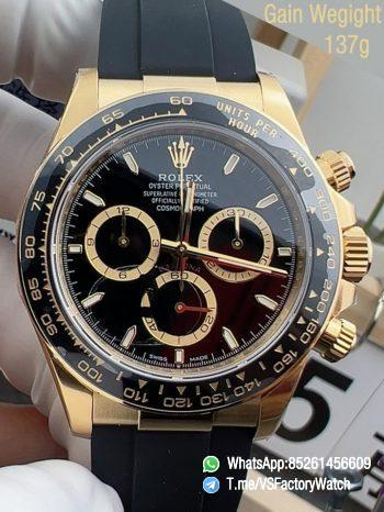 VSF Daytona 126518LN V2 137g Yellow Gold Case Black Dial with Gold Rings Black Ceramic Bezel Oysterflex Bracelet DD4131 Movement 00