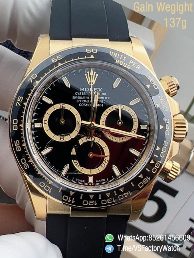 VSF Daytona 126518LN V2 137g Yellow Gold Case Black Dial with Gold Rings Black Ceramic Bezel Oysterflex Bracelet DD4131 Movement 00 VSF Daytona 126518LN V2 137g Yellow Gold Case Black Dial with Gold Rings Black Ceramic Bezel Oysterflex Bracelet DD4131 Movement 00