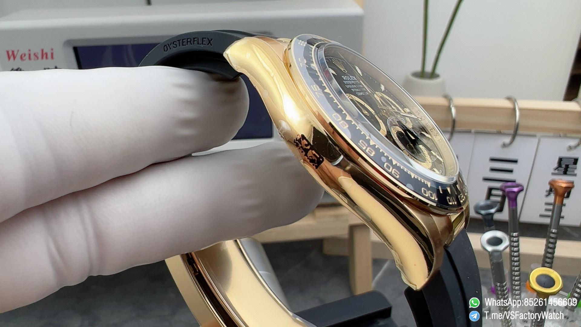 VSF Daytona 126518LN V2 137g Yellow Gold Case Black Dial with Gold Rings Black Ceramic Bezel Oysterflex Bracelet DD4131 Movement 04 VSF Daytona 126518LN V2 137g Yellow Gold Case Black Dial with Gold Rings Black Ceramic Bezel Oysterflex Bracelet DD4131 Movement 04