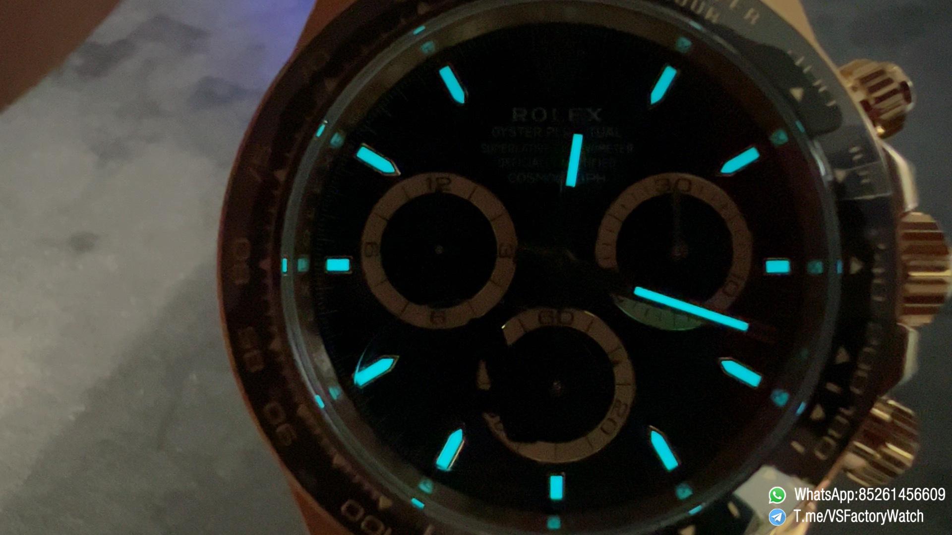 VSF Daytona 126518LN V2 137g Yellow Gold Case Black Dial with Gold Rings Black Ceramic Bezel Oysterflex Bracelet DD4131 Movement 09 VSF Daytona 126518LN V2 137g Yellow Gold Case Black Dial with Gold Rings Black Ceramic Bezel Oysterflex Bracelet DD4131 Movement 09