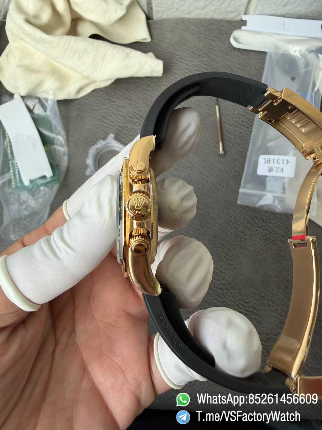 VSF Daytona 126518ln V2 137g Yellow Gold Case Turquoise Blue and Black Dial Black Cerachrom Bezel Oysterflex Bracelet DD4131 Movement 05 VSF Daytona 126518ln V2 137g Yellow Gold Case Turquoise Blue and Black Dial Black Cerachrom Bezel Oysterflex Bracelet DD4131 Movement 05