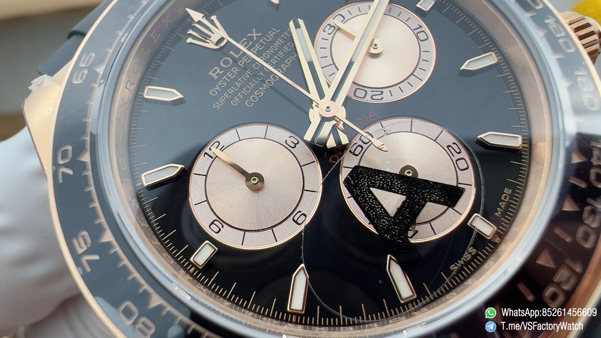 VSF Daytona Ref 126515LN Weight 137g Rose Gold Case Black and Sundust Dial Black Ceramic Bezel Oysterflex Bracelet DanDong 4131 Movement 03 VSF Daytona Ref 126515LN Weight 137g Rose Gold Case Black and Sundust Dial Black Ceramic Bezel Oysterflex Bracelet DanDong 4131 Movement 03