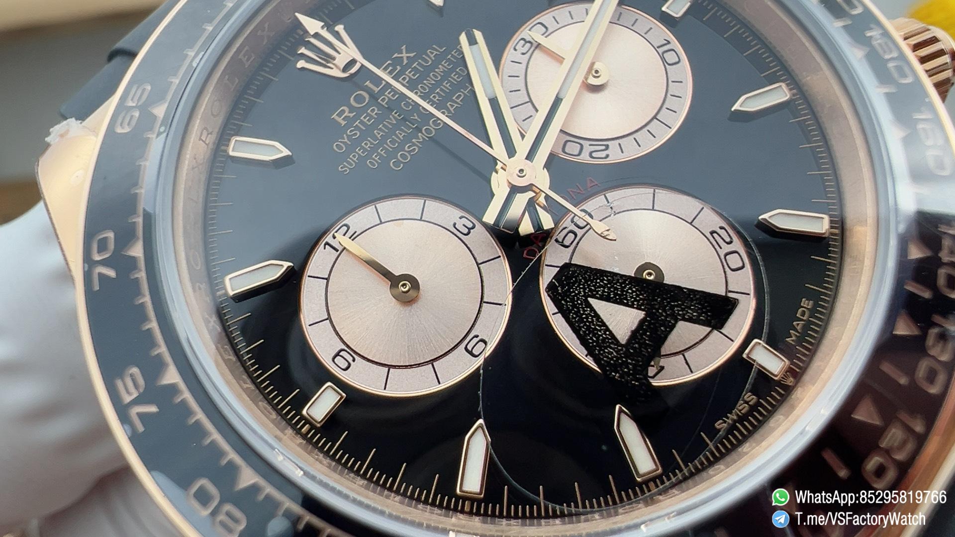 VSF Daytona Ref 126515LN Weight 137g Rose Gold Case Black and Sundust Dial Black Ceramic Bezel Oysterflex Bracelet DanDong 4131 Movement 03 VSF Daytona Ref 126515LN Weight 137g Rose Gold Case Black and Sundust Dial Black Ceramic Bezel Oysterflex Bracelet DanDong 4131 Movement 03