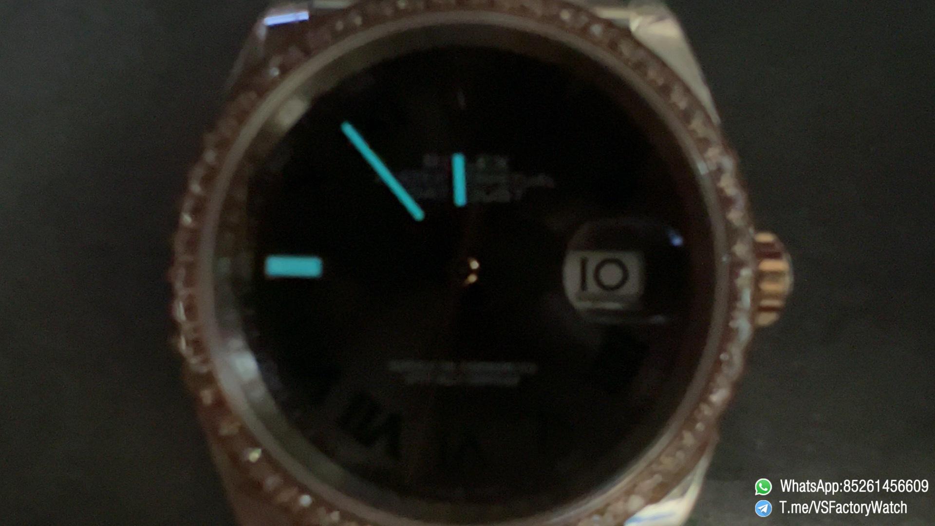 VSF Rolex DateJust 36mm 126231 Slate Dial wtih Green Roman Markers Diamond Bezel Two Tone Rose Gold Steel Jubilee Bracelet DD3235 Caliber 09 VSF Rolex DateJust 36mm 126231 Slate Dial wtih Green Roman Markers Diamond Bezel Two Tone Rose Gold Steel Jubilee Bracelet DD3235 Caliber 09