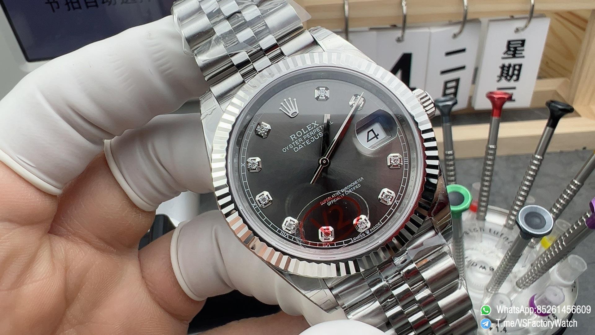 VSF Rolex DateJust 41MM Ref 126334 V2 Gain Weight 133g Gray Diamonds Set Dail 904L Steel Jubilee Bracelet DanDong 3235 Movement 01 VSF Rolex DateJust 41MM Ref 126334 V2 Gain Weight 133g Gray Diamonds Set Dail 904L Steel Jubilee Bracelet DanDong 3235 Movement 01