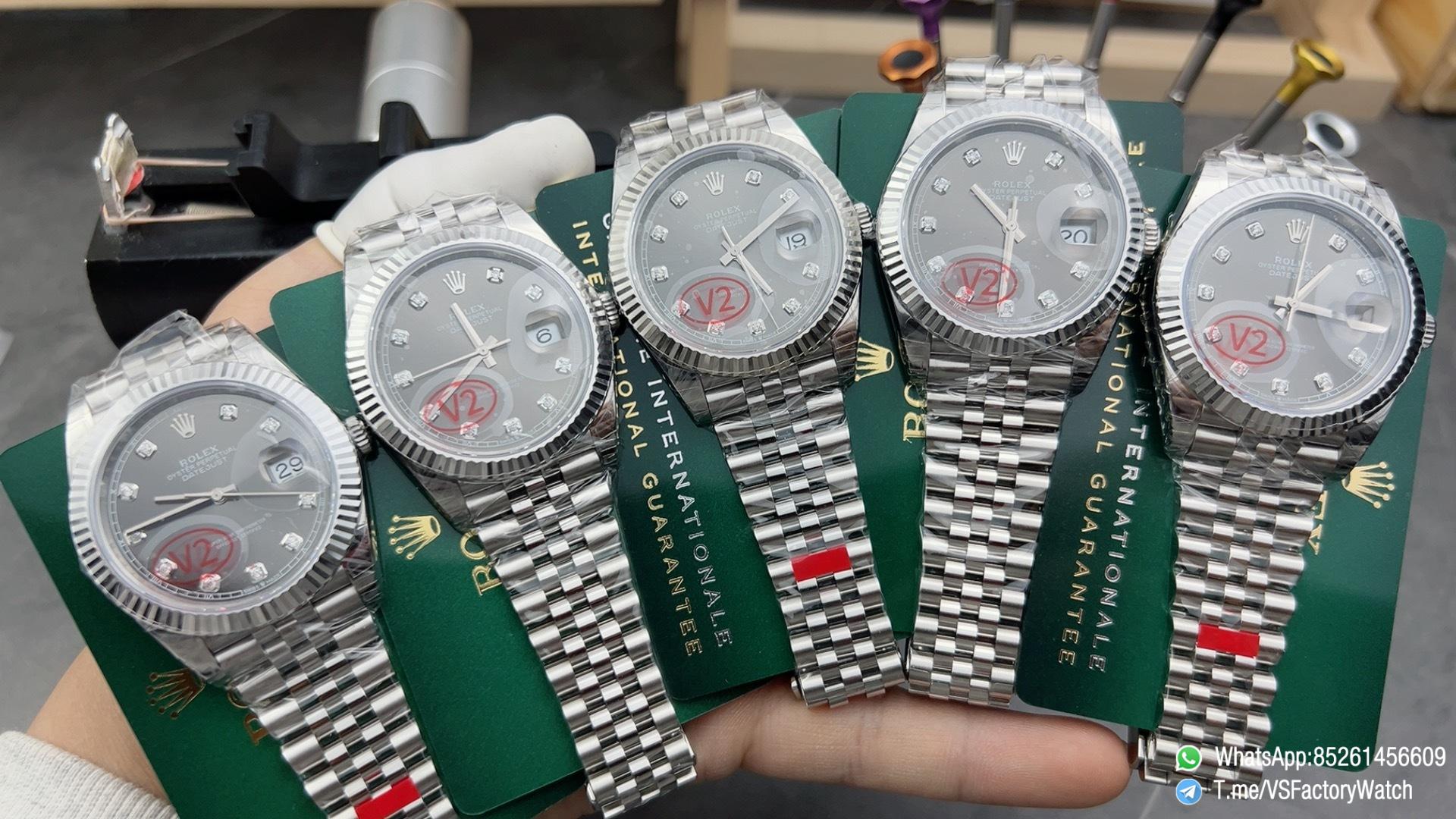 VSF Rolex DateJust 41MM Ref 126334 V2 Gain Weight 133g Gray Diamonds Set Dail 904L Steel Jubilee Bracelet DanDong 3235 Movement 09 VSF Rolex DateJust 41MM Ref 126334 V2 Gain Weight 133g Gray Diamonds Set Dail 904L Steel Jubilee Bracelet DanDong 3235 Movement 09