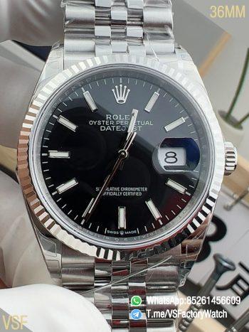 VSF Watch DateJust 36 REF 126234 0015 904L Steel Black Dial Stick Hour Markers on Jubilee Bracelet DanDong 3235 Movement 00