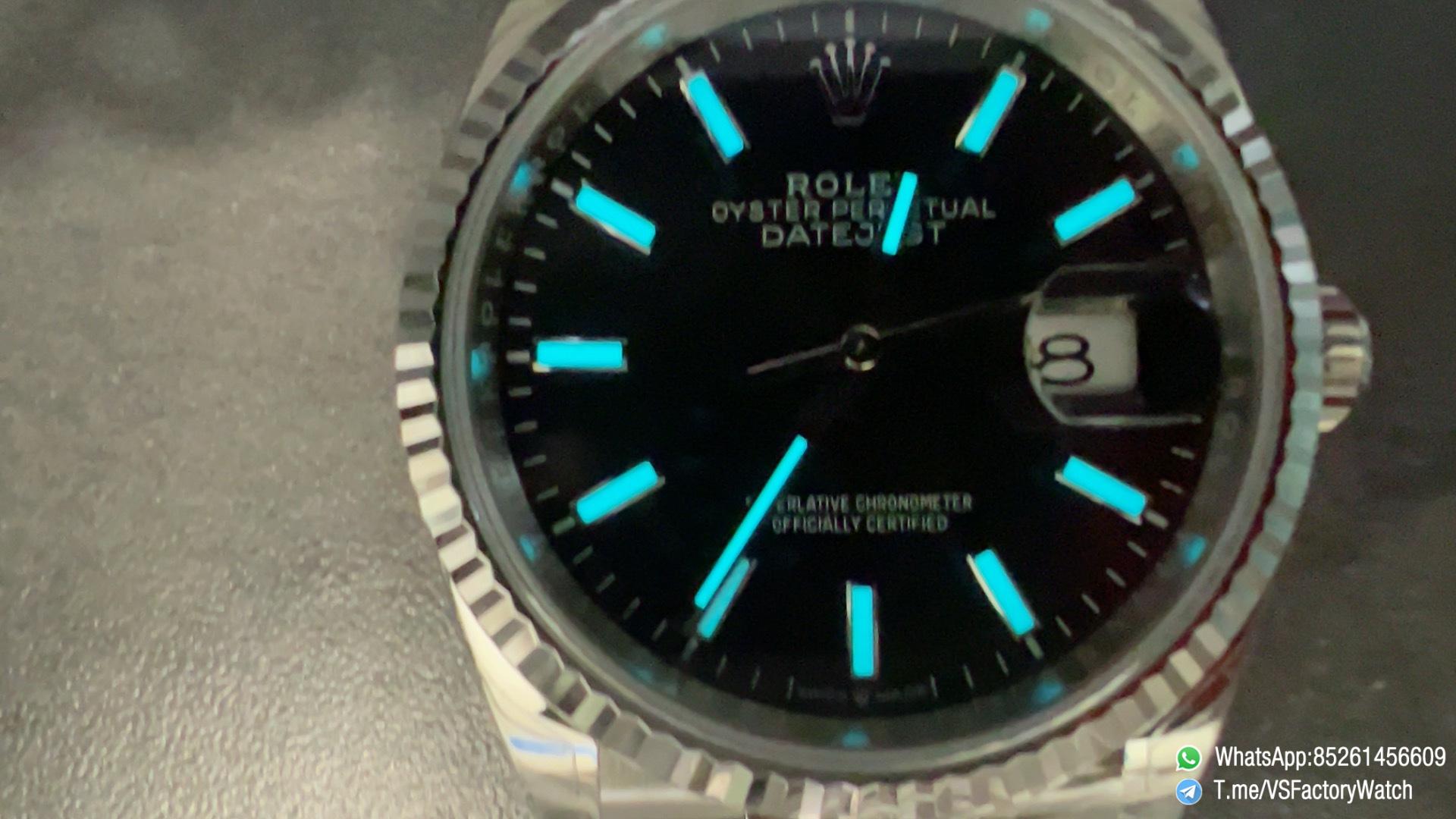 VSF Watch DateJust 36 REF 126234 0015 904L Steel Black Dial Stick Hour Markers on Jubilee Bracelet DanDong 3235 Movement 09 VSF Watch DateJust 36 REF 126234 0015 904L Steel Black Dial Stick Hour Markers on Jubilee Bracelet DanDong 3235 Movement 09