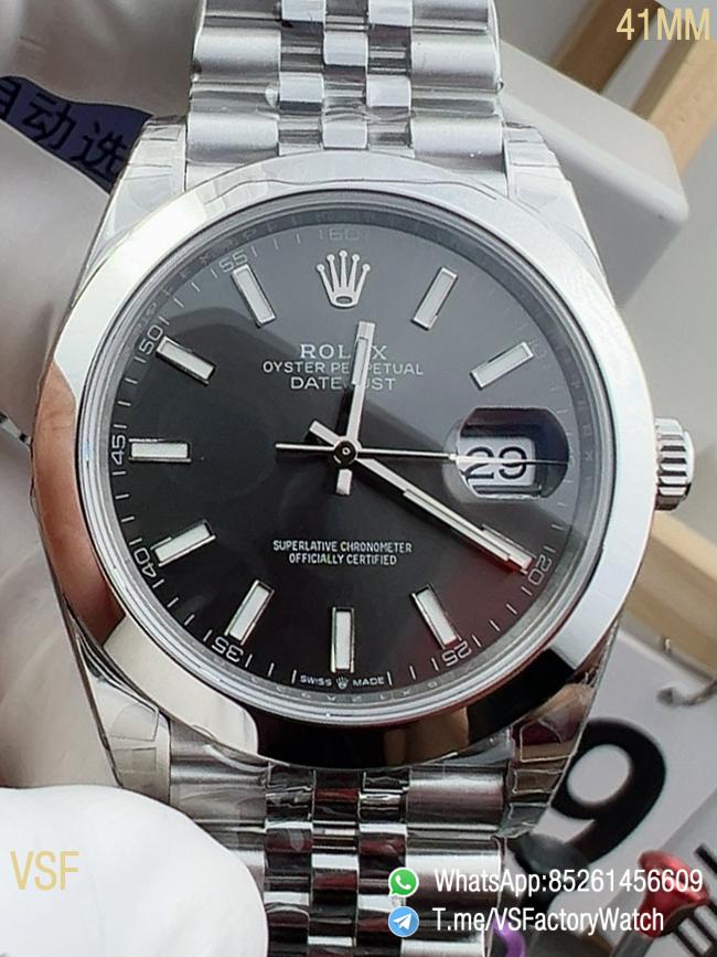 VSF Watch DateJust 41 Ref 126300 Slate Dail Smooth Bezel Luminous Stick Hour Markers 904L Jubilee Bracelet DanDong 3235 Movement 00 VSF Watch DateJust 41 Ref 126300 Slate Dail Smooth Bezel Luminous Stick Hour Markers 904L Jubilee Bracelet DanDong 3235 Movement 00