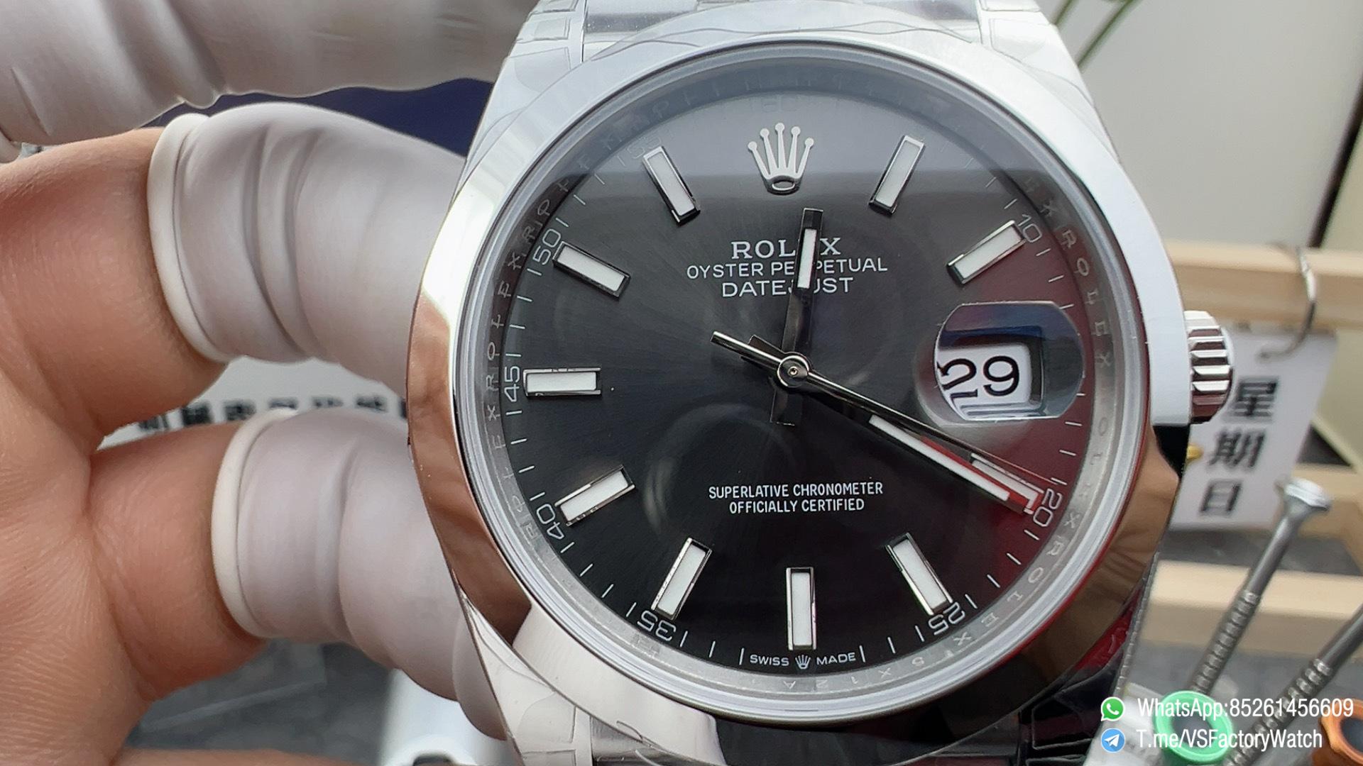 VSF Watch DateJust 41 Ref 126300 Slate Dail Smooth Bezel Luminous Stick Hour Markers 904L Jubilee Bracelet DanDong 3235 Movement 02 VSF Watch DateJust 41 Ref 126300 Slate Dail Smooth Bezel Luminous Stick Hour Markers 904L Jubilee Bracelet DanDong 3235 Movement 02